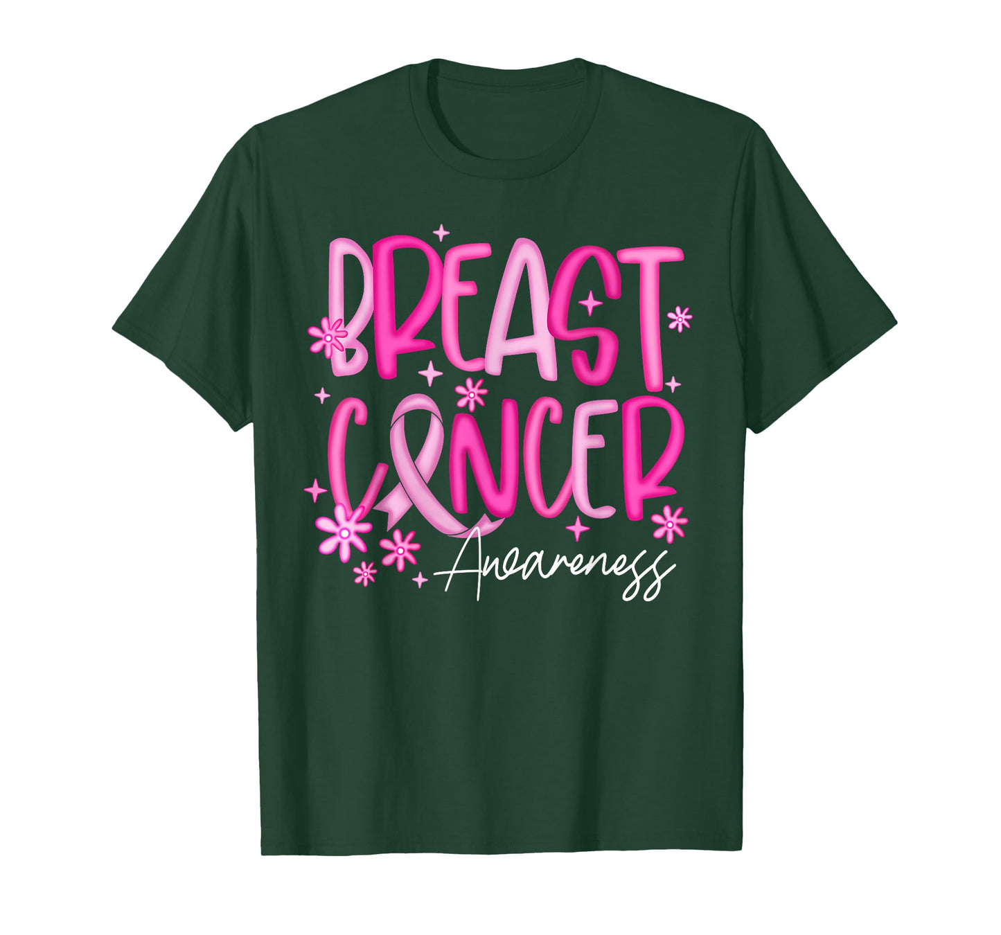 Breast Cancer Awareness Support Squad Flower Pink Ribbon T-Shirt