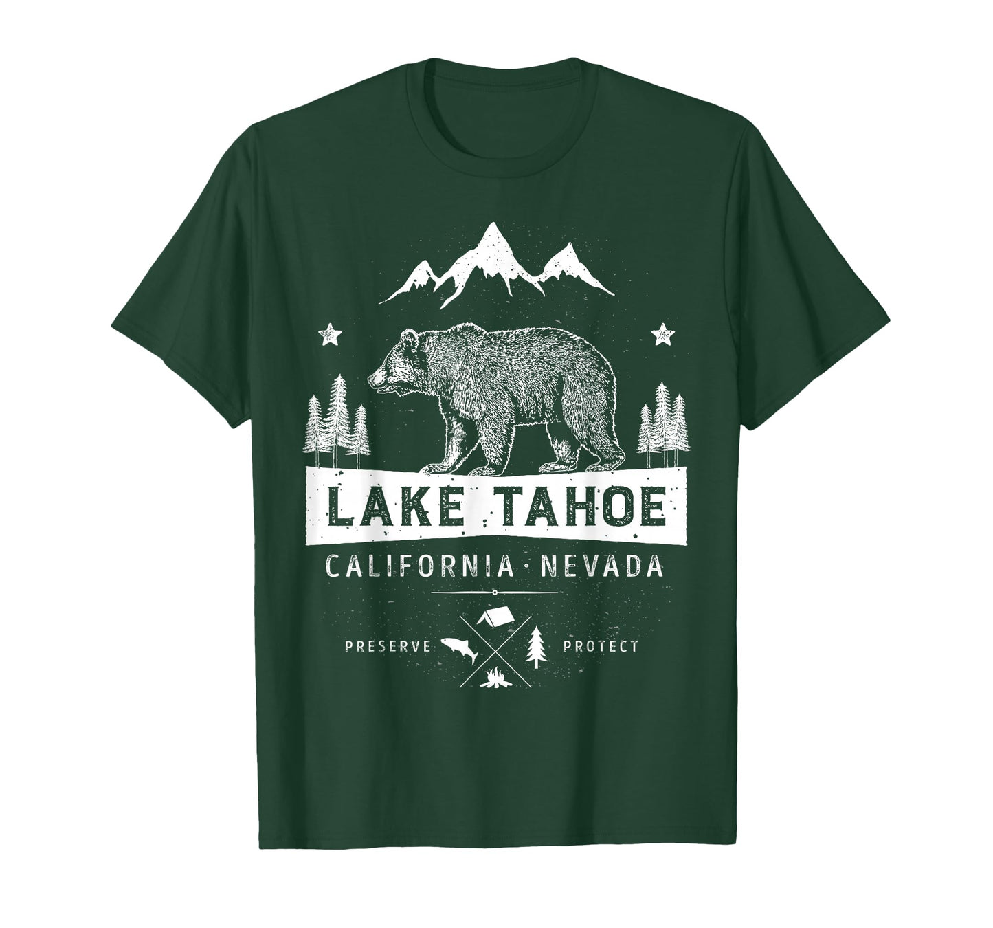 Lake Tahoe T Shirt California Nevada Vintage Bear Men Women T-Shirt