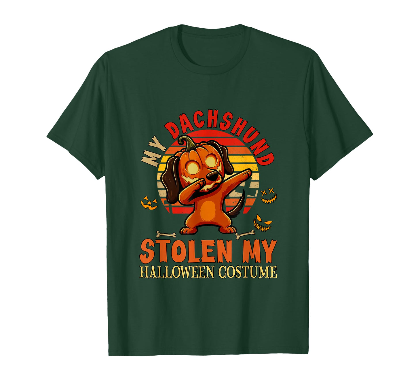 Dachshund Stolen My Halloween Costume Dog Carved Pumpkin T-Shirt