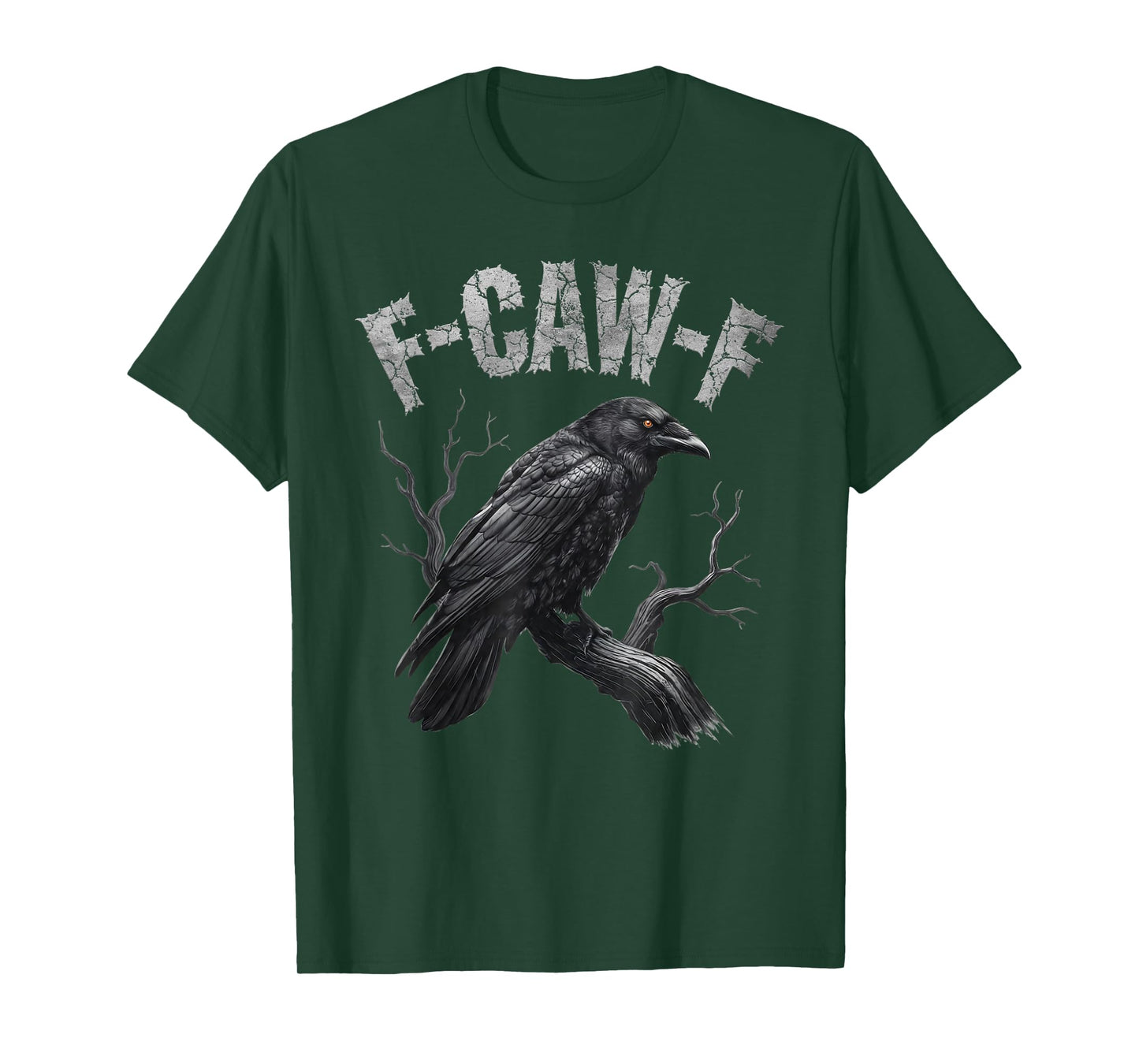 Black Crow, F-Caw-F Funny Black Bird Moon Gothic Adult Humor T-Shirt