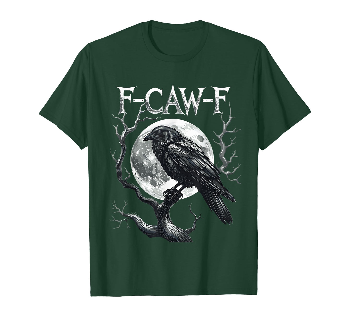 F-Caw-F Raven Moon Gothic Halloween, Black Crow Bird Lover T-Shirt