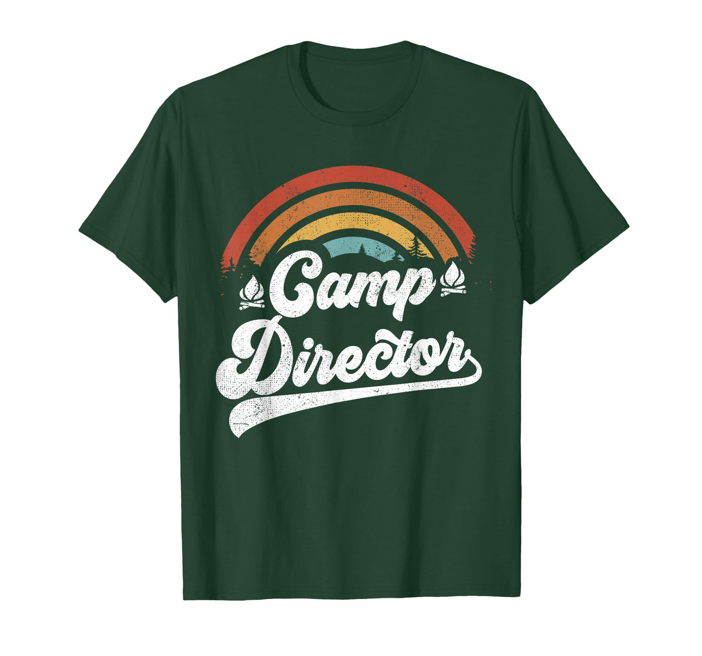 Summer Camp Director Staff Groovy Rainbow Camp Counselor T-Shirt
