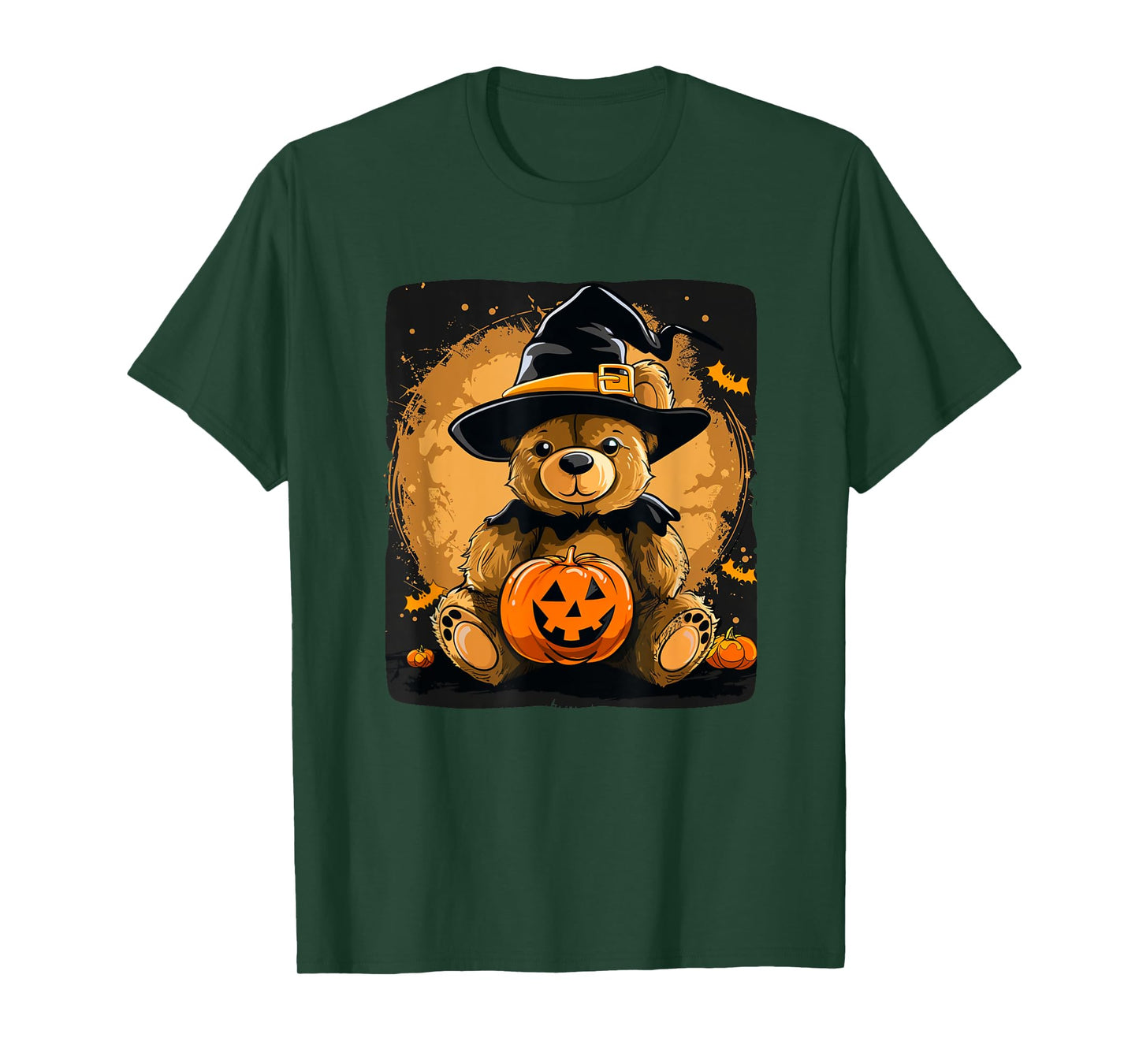 Halloween Pumpkin with funny Teddy Bear for Adults and Kids T-Shirt