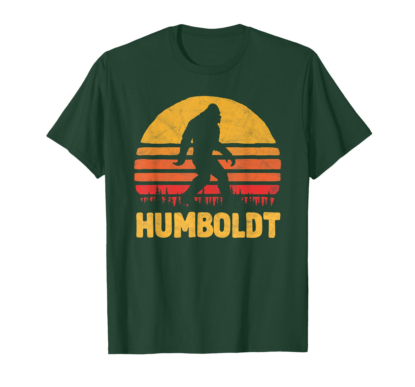 Bigfoot UFO Believer 2001 Tees Humboldt Bigfoot! Vintage Sasquatch & Sun Silhouette T-Shirt