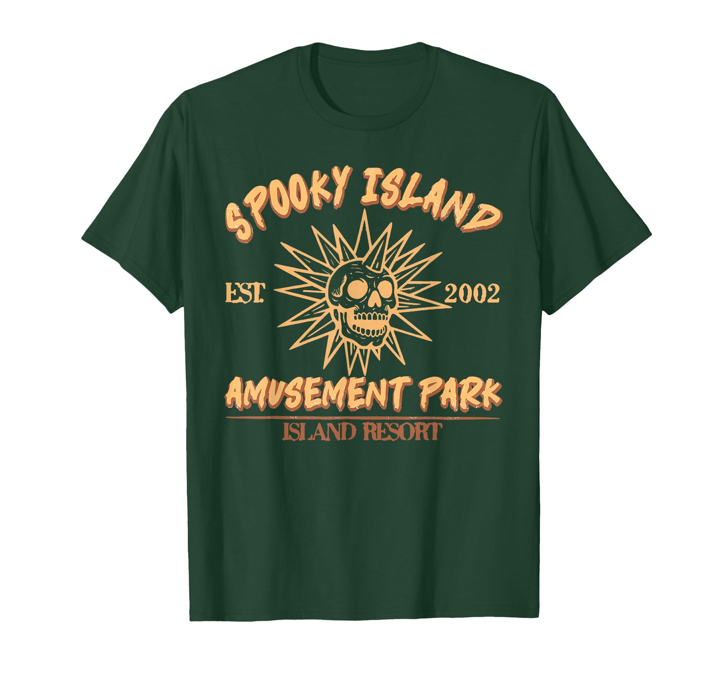 Spooky Island Est 2002 Amusement Park Skull Halloween Funny T-Shirt