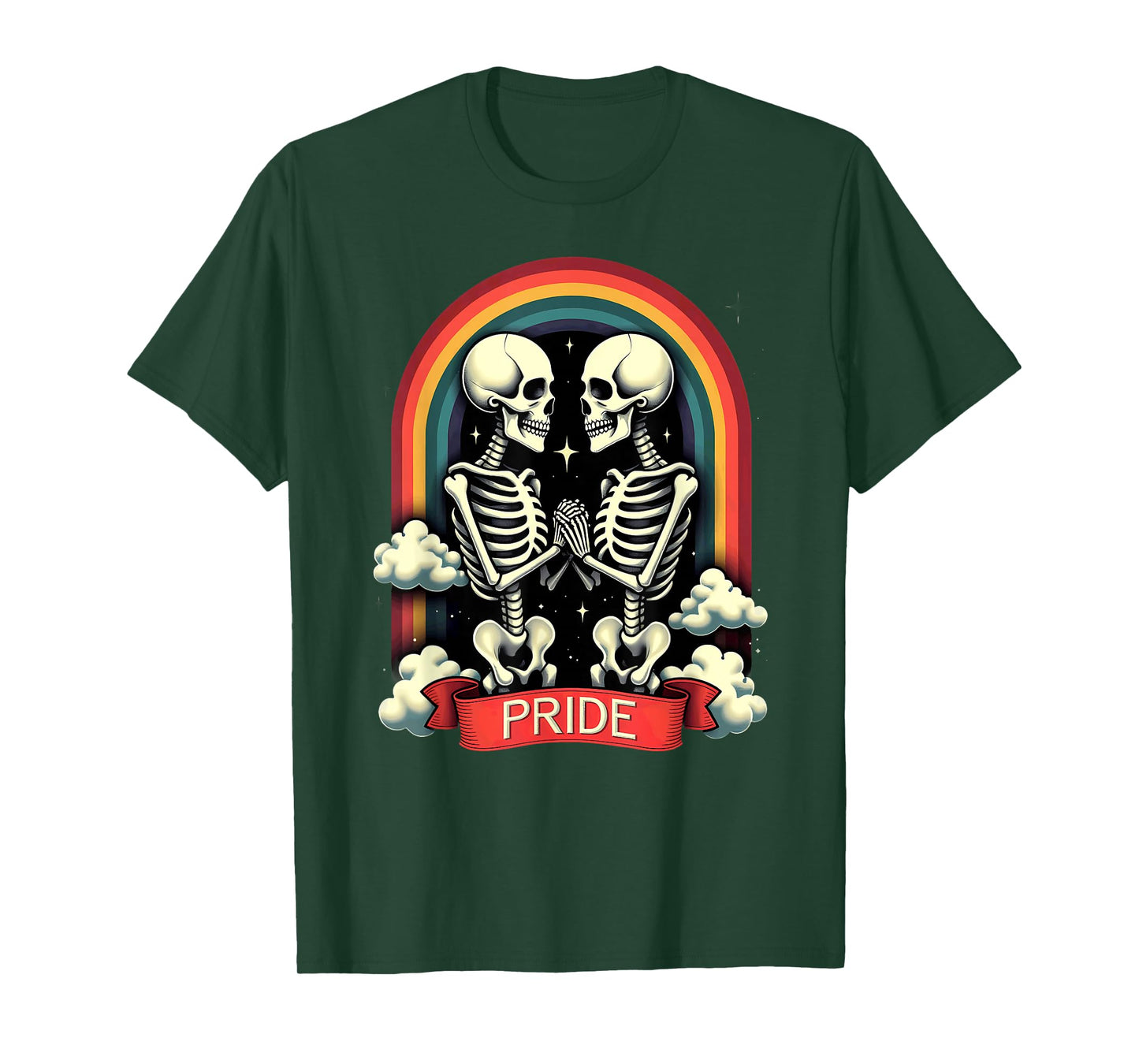 Tarot Card Pride LGBT Gay Lesbian Rainbow Skeleton Halloween T-Shirt