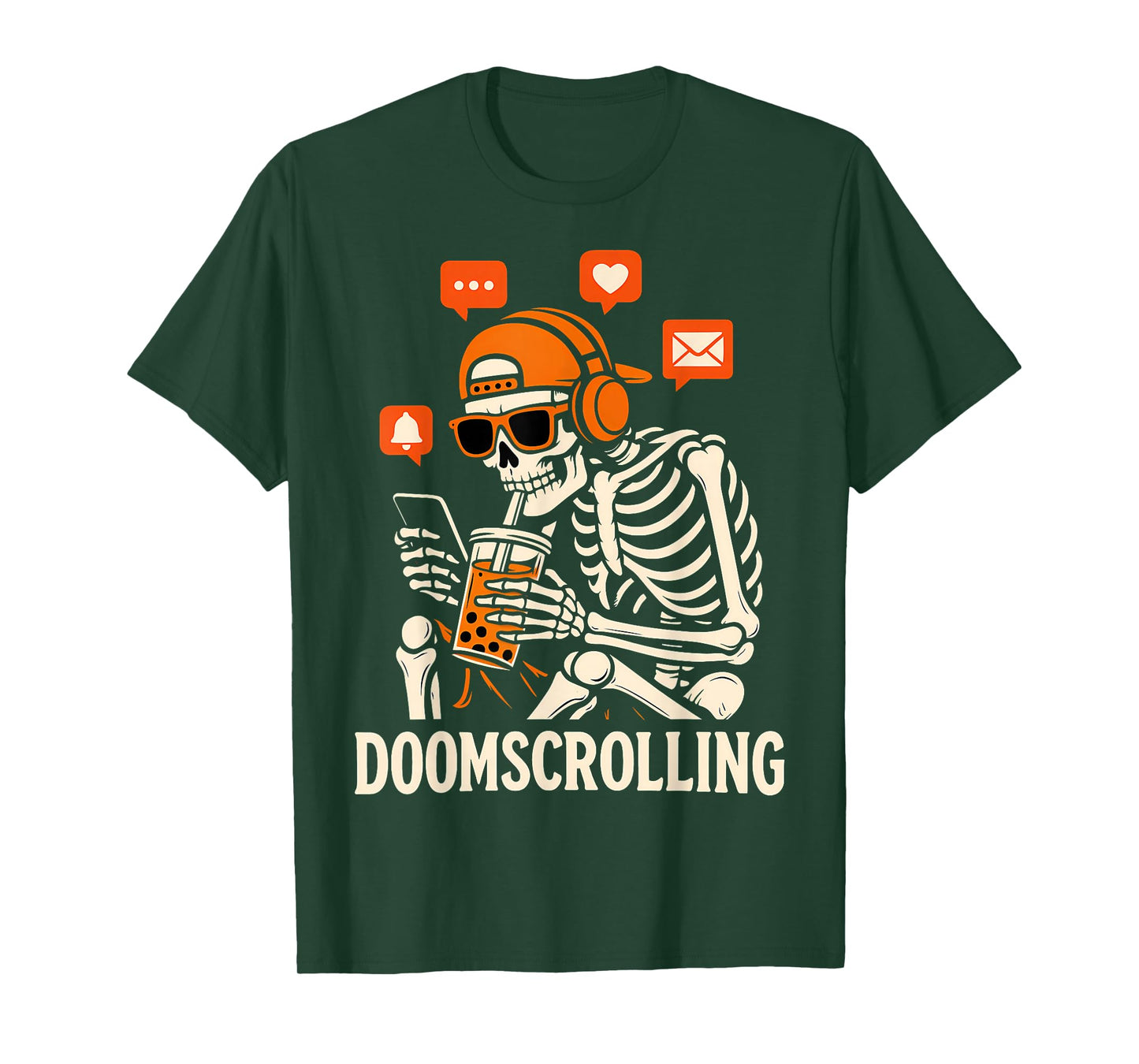 Halloween Skeleton Doomscrolling Costume T-Shirt