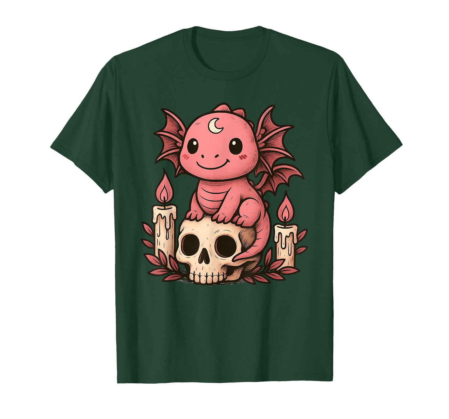 Kawaii Pastel Goth Cute Creepy T-Rex Bat Skeleton Dinosaur T-Shirt