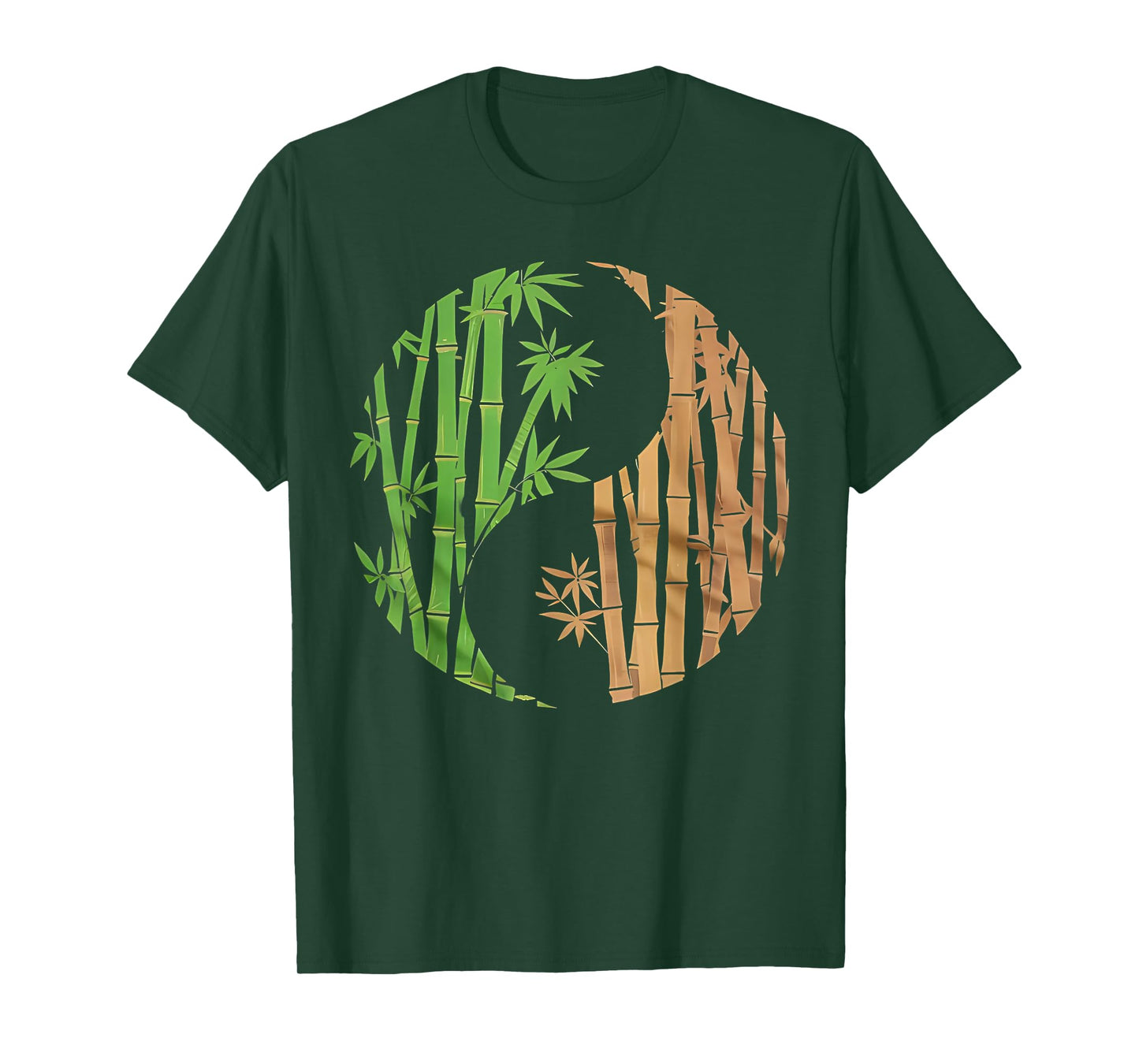 Yin Yang Bamboo Harmony Zen Symbol Yoga Graphic Women Men T-Shirt