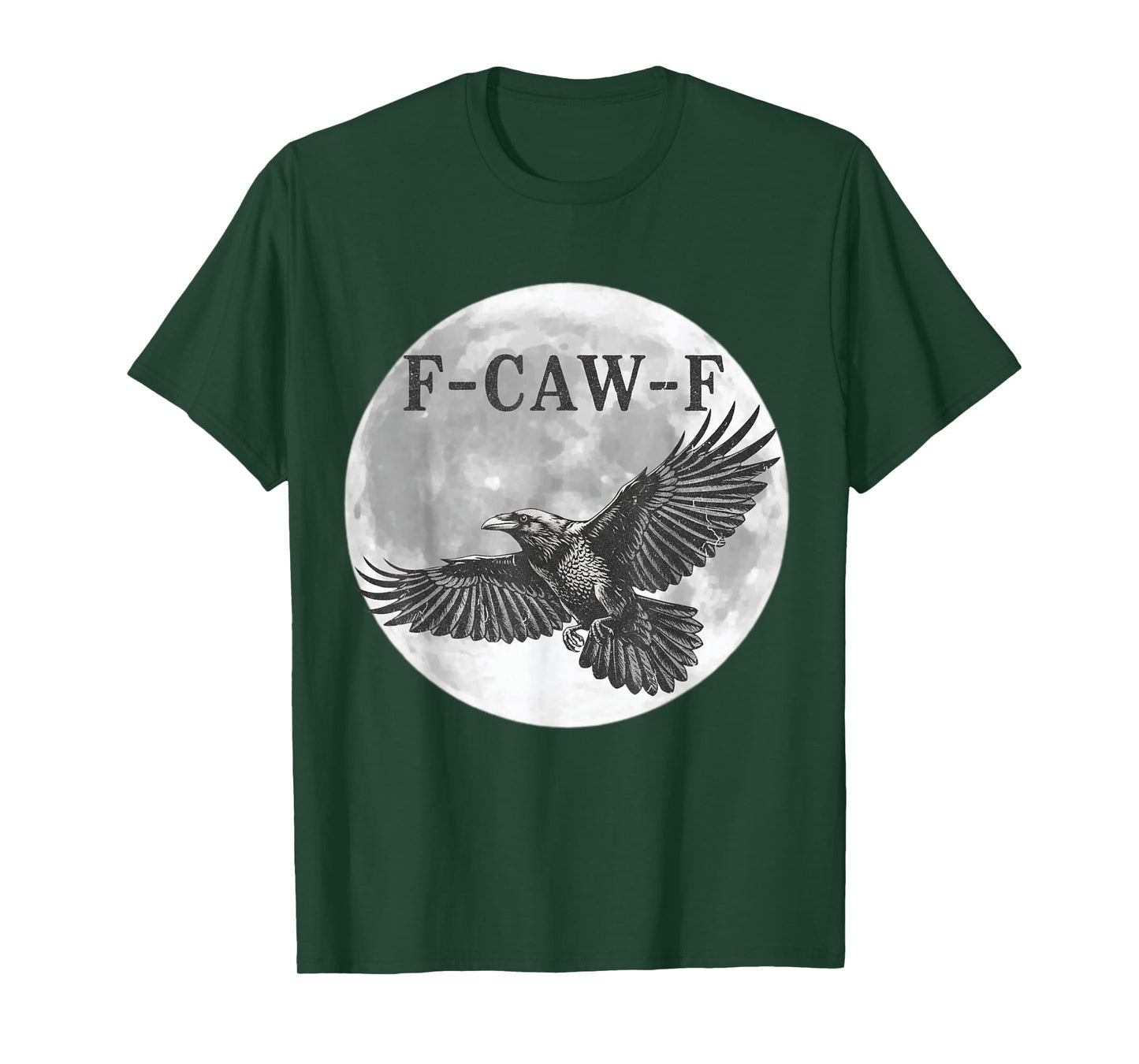 F Caw F Raven Moon Halloween Design with Crows Black Bird T-Shirt