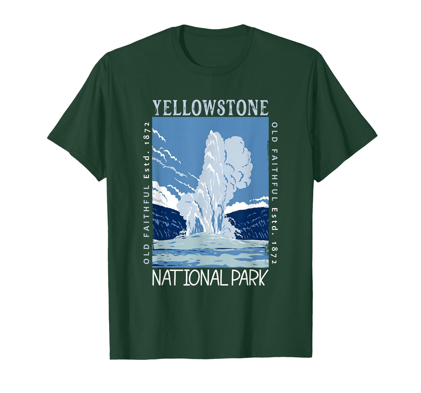 Yellowstone National Park Old Faithful Distressed Vintage T-Shirt