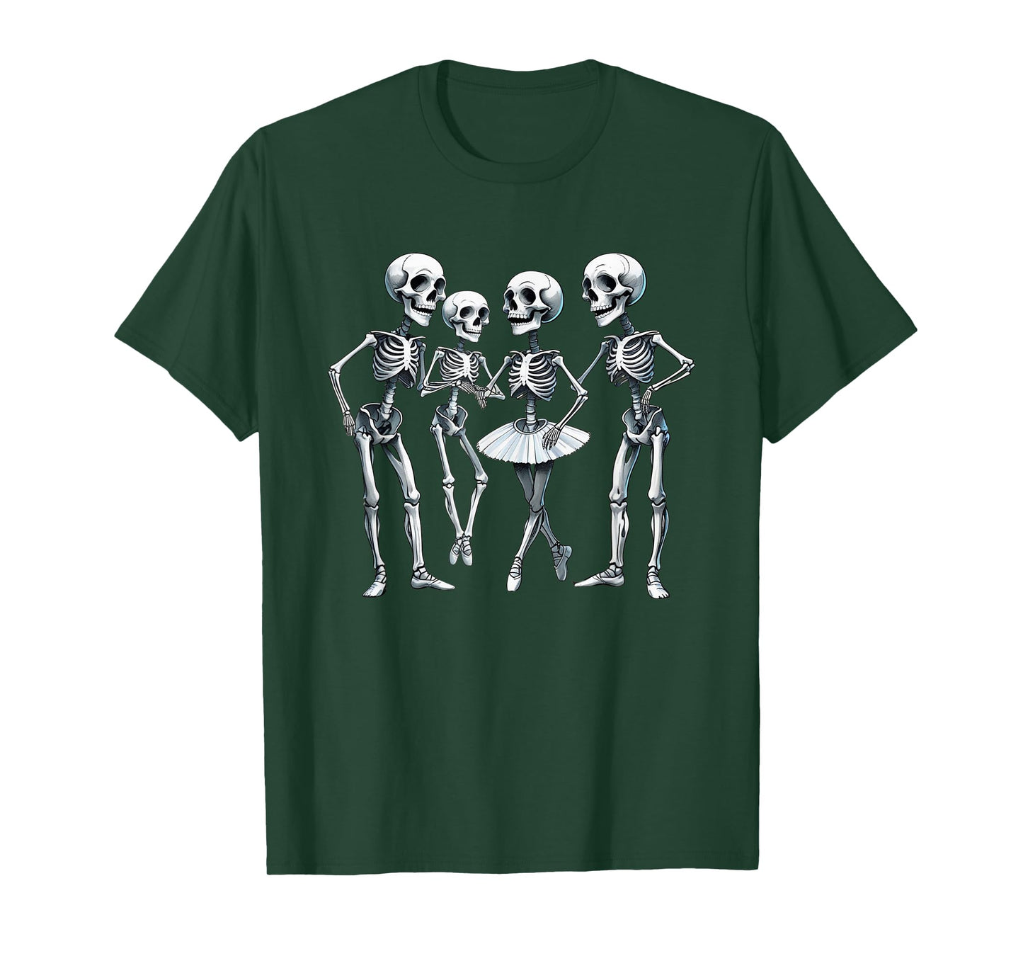 Halloween Ballet Basic Boy and Girl Skeletons and a Tutu T-Shirt