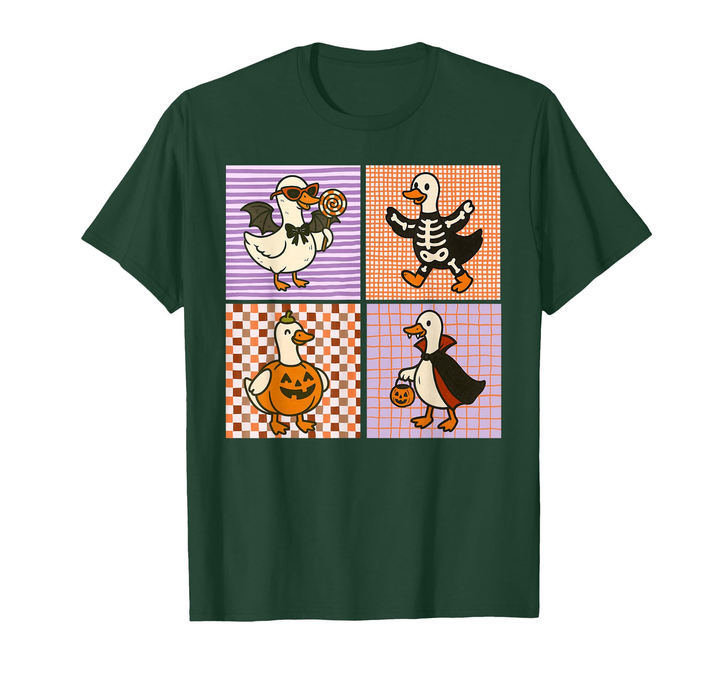 Halloween Goose Geese Skeleton Vampire Pumpkin Costumes T-Shirt