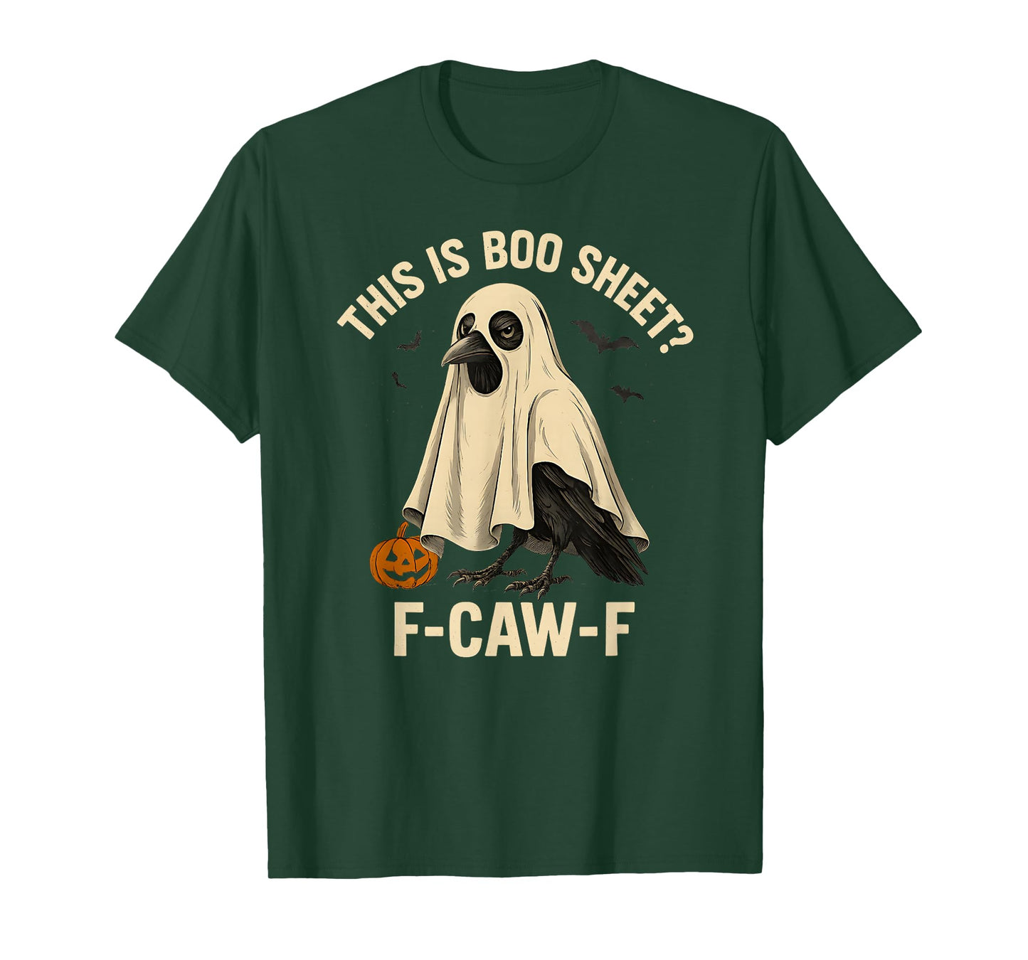 Lazy Costume This is Boo Sheet F-Caw-F Crow Ghost Funny T-Shirt
