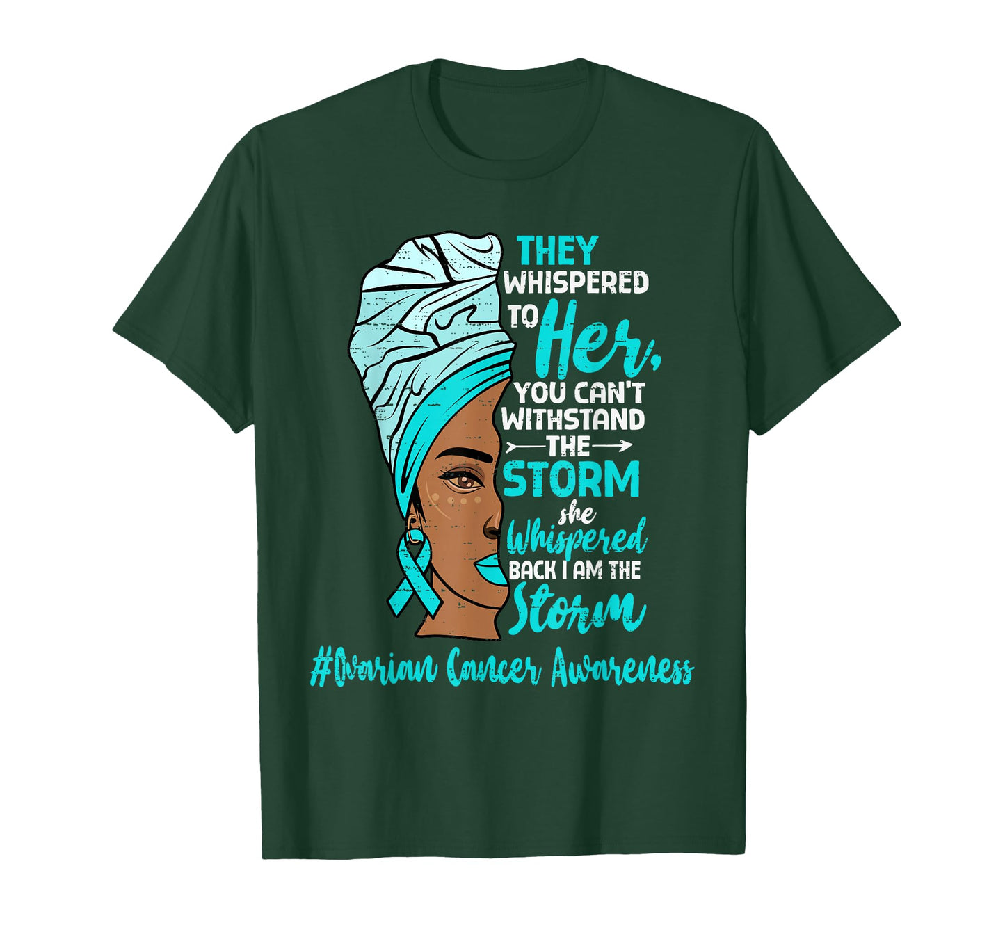 Motivational Ovarian Cancer Awareness Black Women Melanin T-Shirt