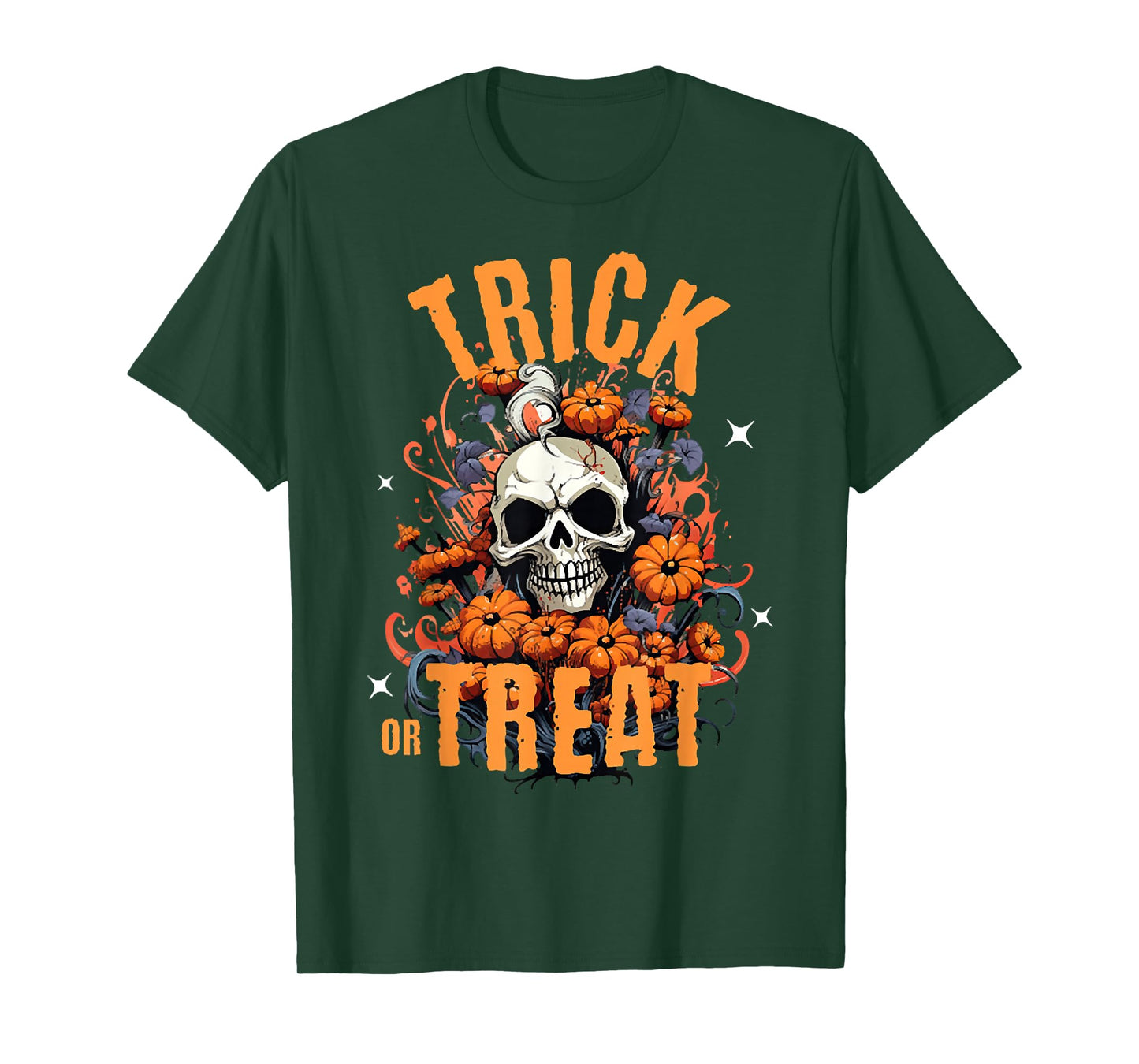 Trick Or Treat, Boho Floral Skeleton Halloween, Boho Skull T-Shirt
