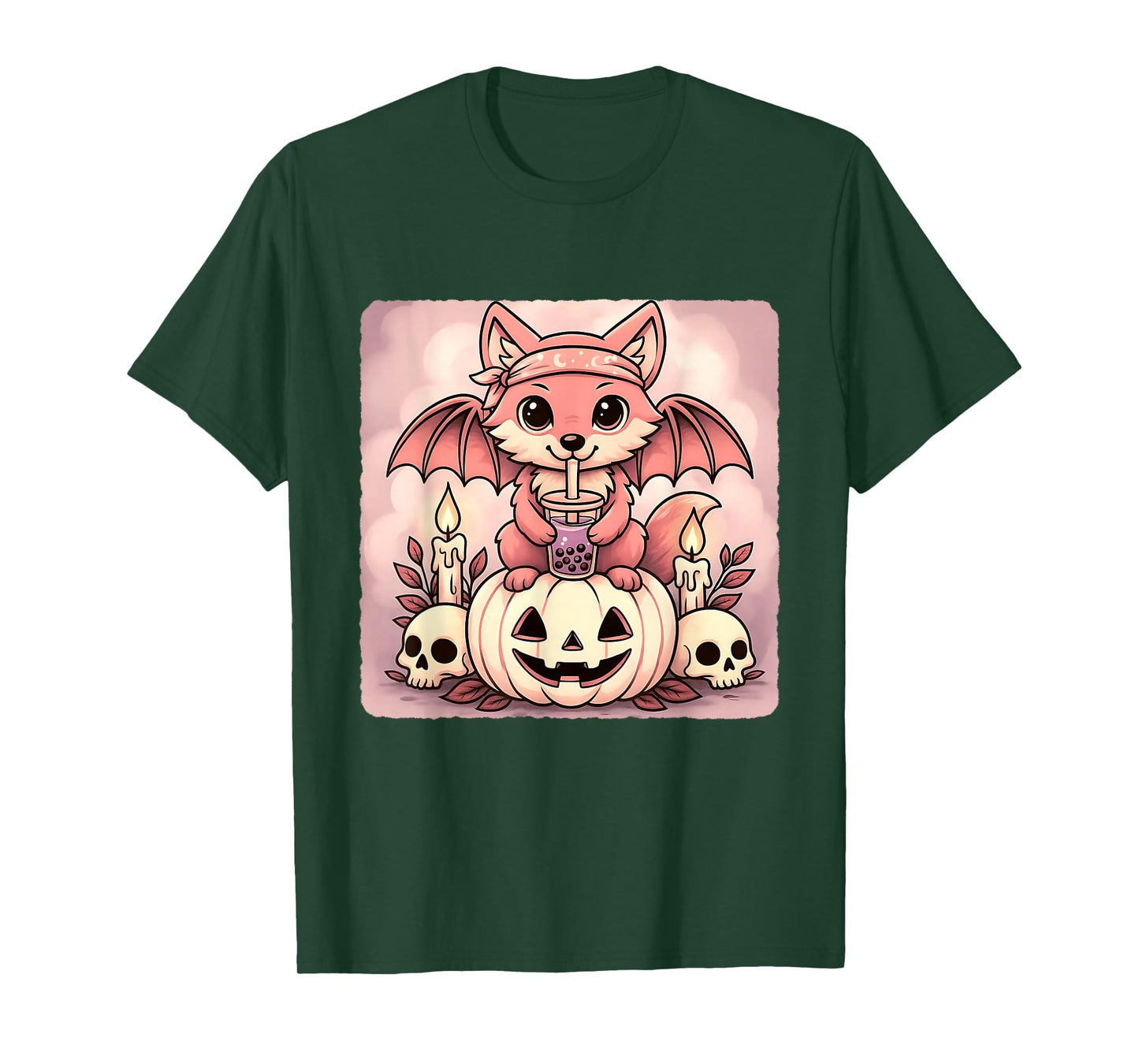 Coyote Bat Kawaii Pastel Goth Creepy Cute Skeleton T-Shirt