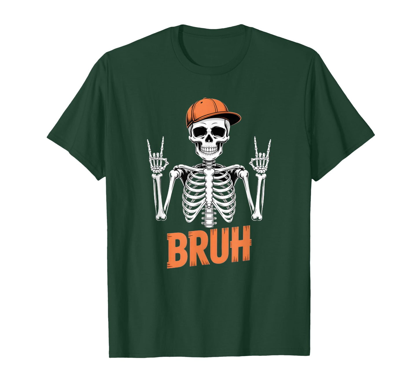 Bruh Punk Rock Skeleton Cool Rocker Halloween T-Shirt