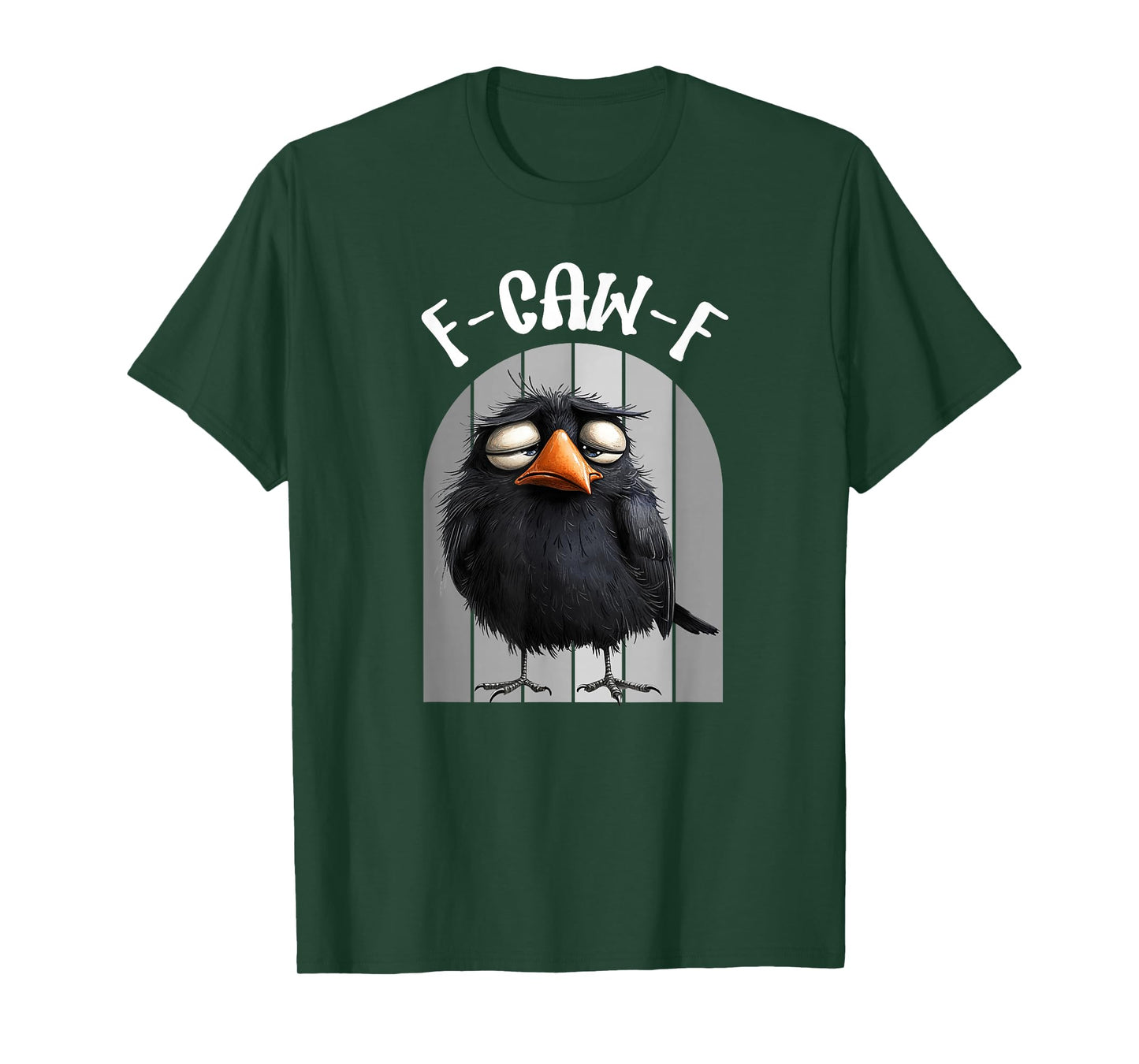 Grumpy Crow F-CAW-F Coffee Pun Meme T-Shirt