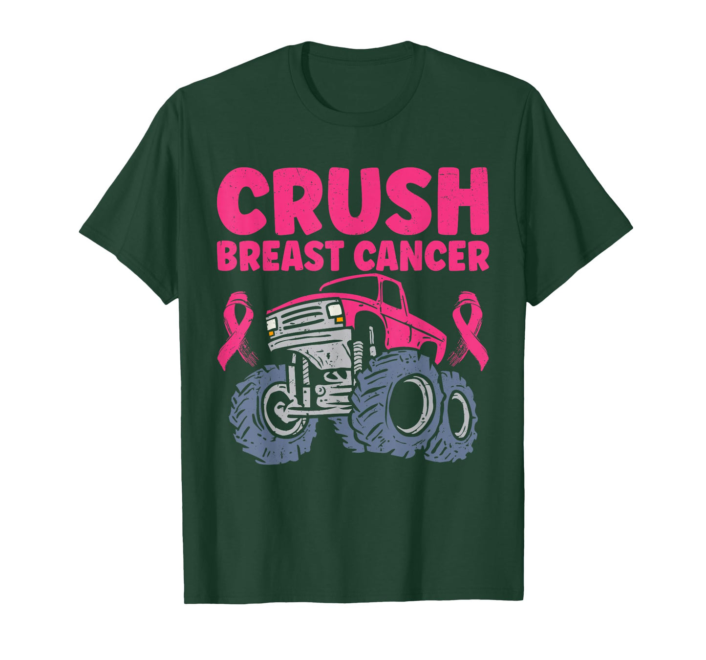 Crush Breast Cancer Awareness Truck pink Women Men Boys T-Shirt