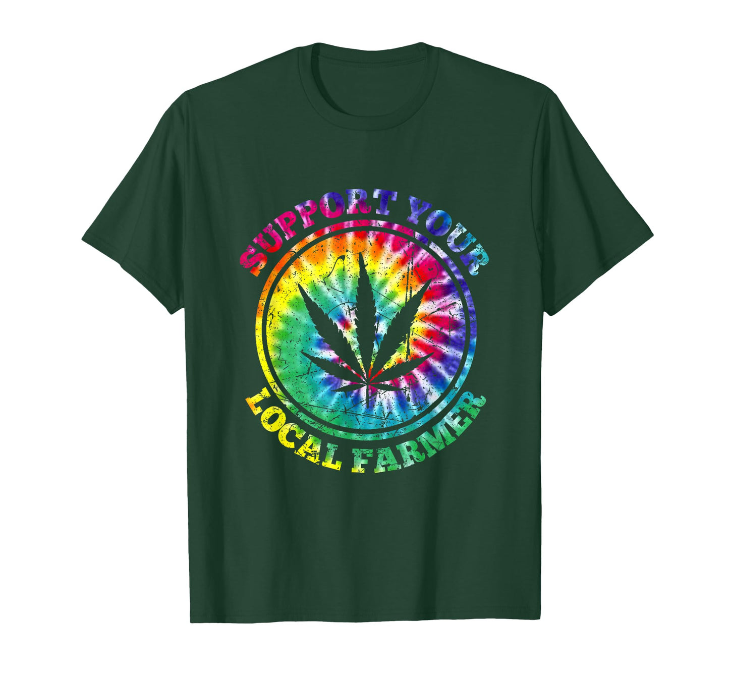 Retro Marijuana Support Your Local Farmer Cannabis Tie Dye T-Shirt