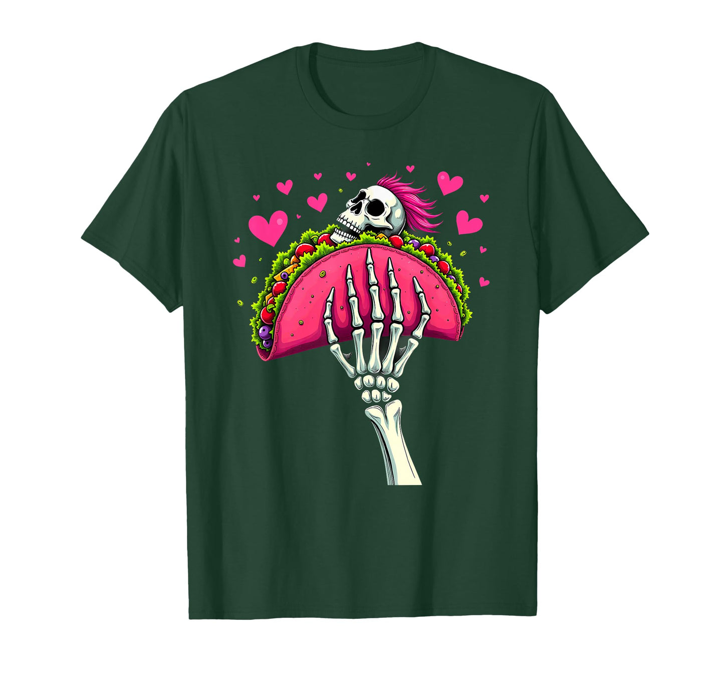 Creepy Skeleton Hand Holding A Taco Halloween T-Shirt
