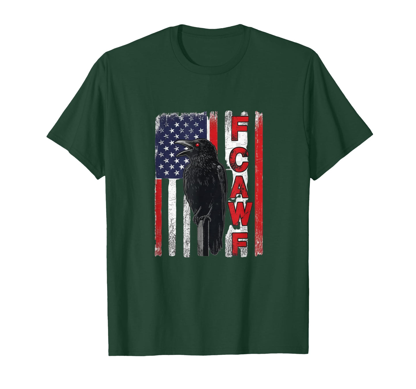 Funny F CAW F Crow FCAWF with USA Flag T-Shirt