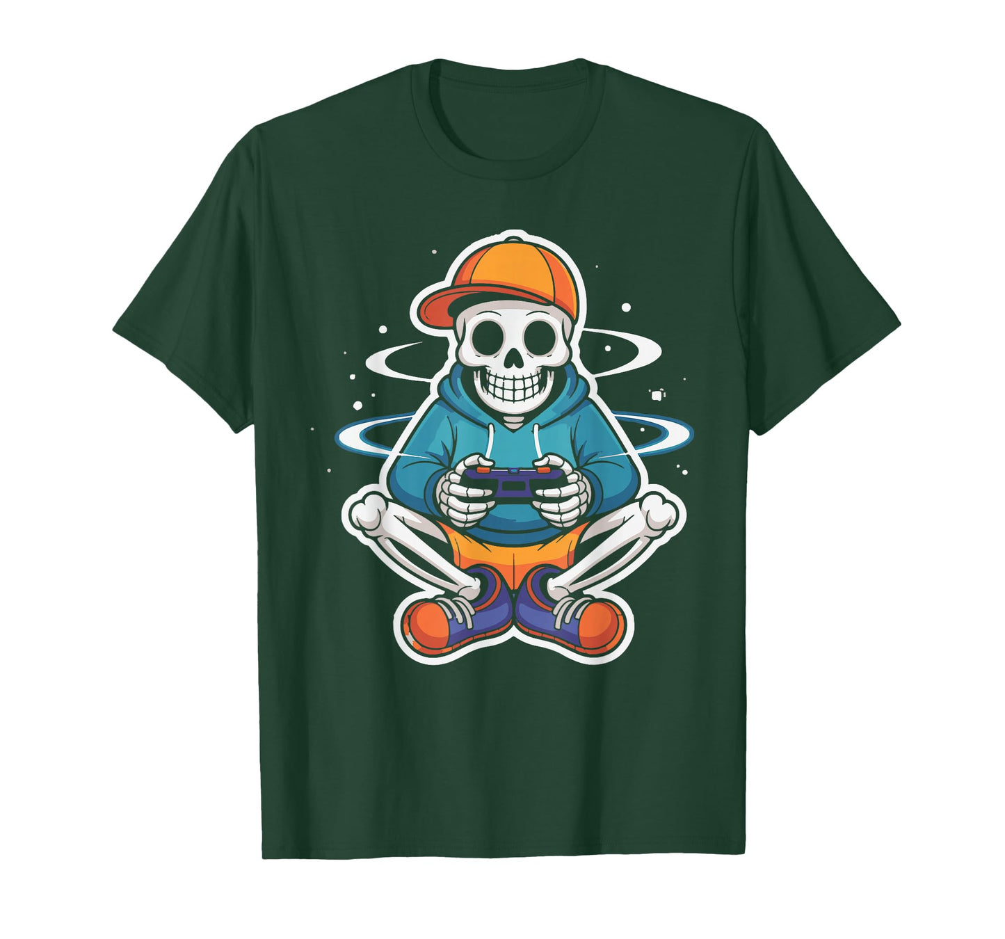 Halloween Gaming Spooky Skeleton Video Game Gamer Boys Men T-Shirt