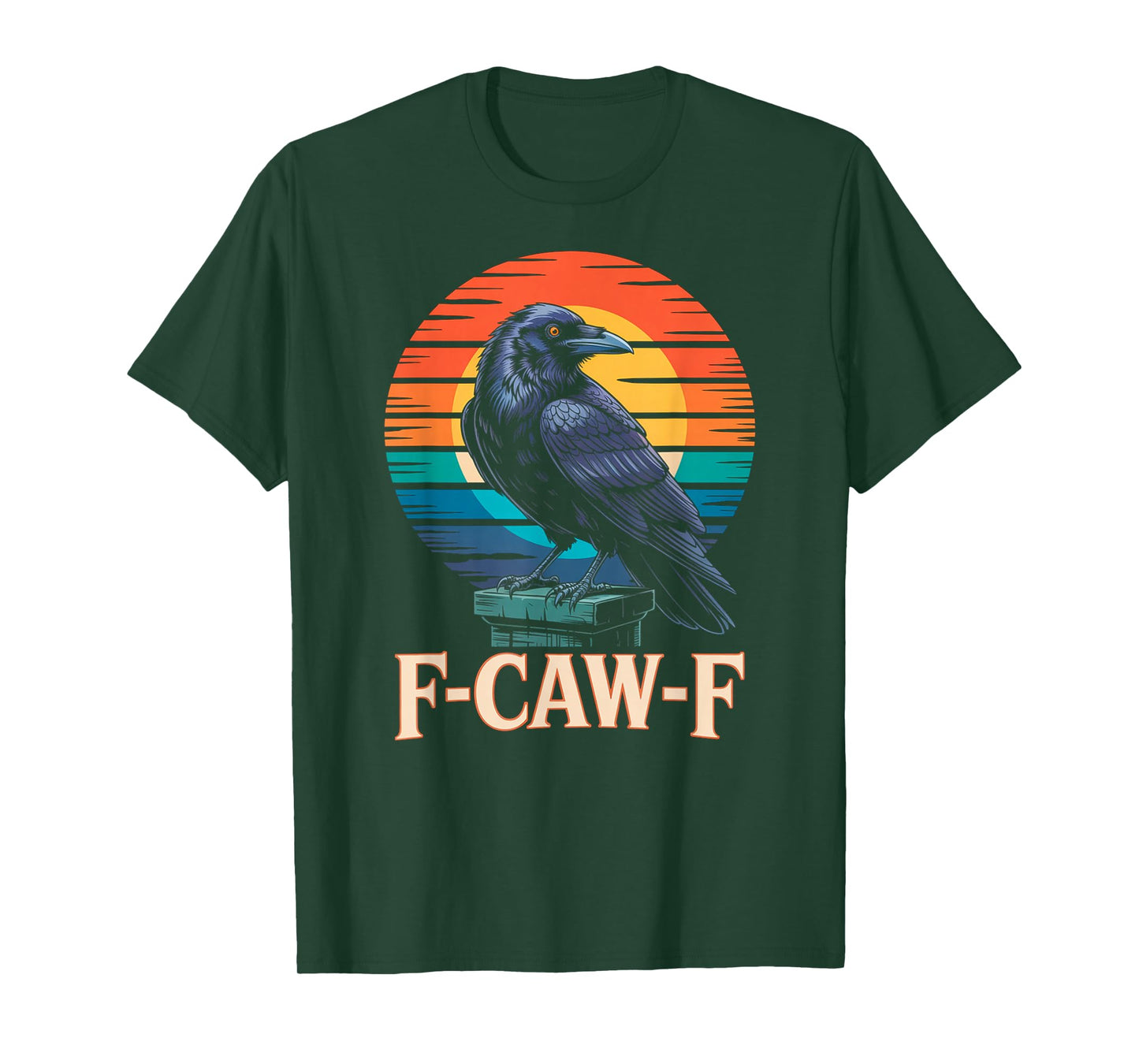 F-Caw-F Funny Black Bird Moon Gothic Adult Humor T-Shirt