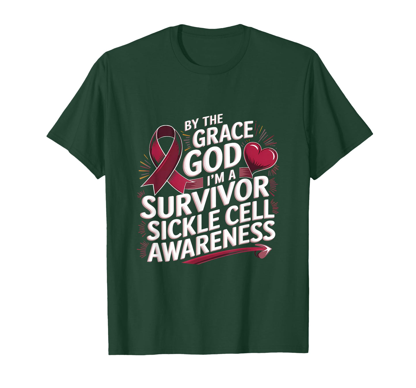 Sickle Cell Awareness Grace God I'm A Survivor Anemia T-Shirt