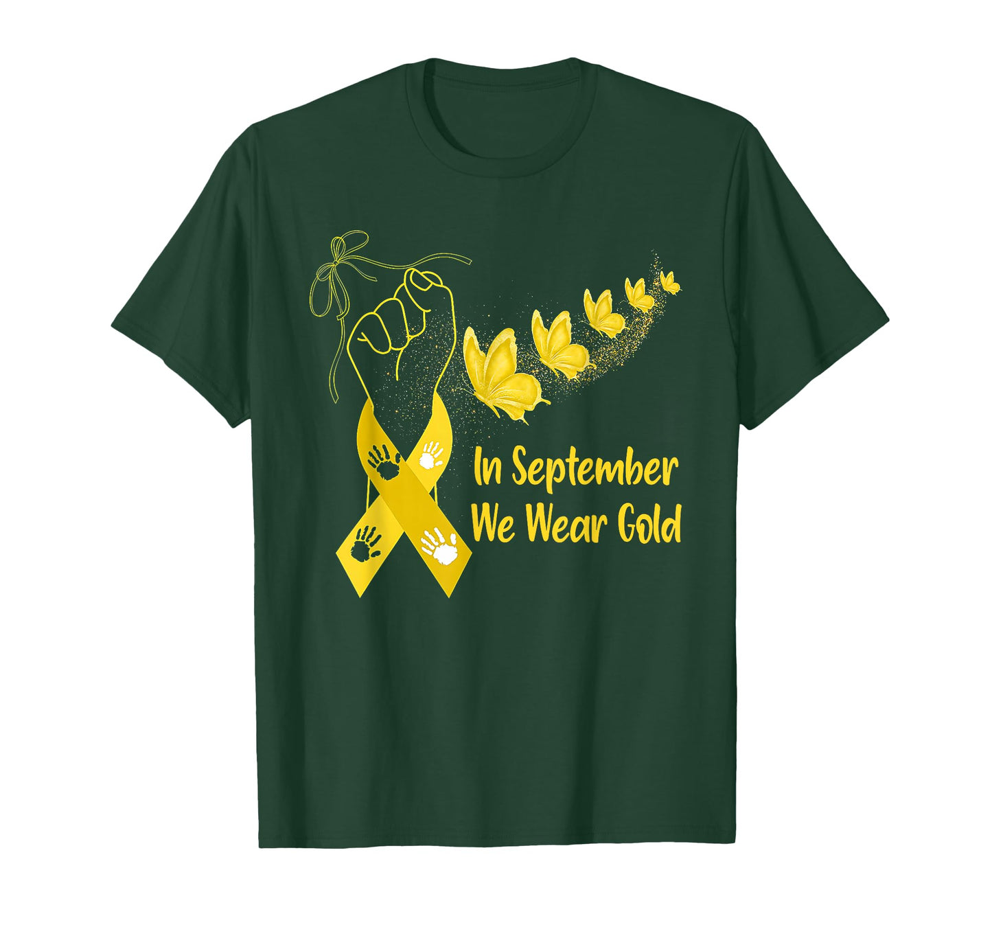 in September We Wear Gold Childhood Cancer Awareness Ribbon T-Shirt