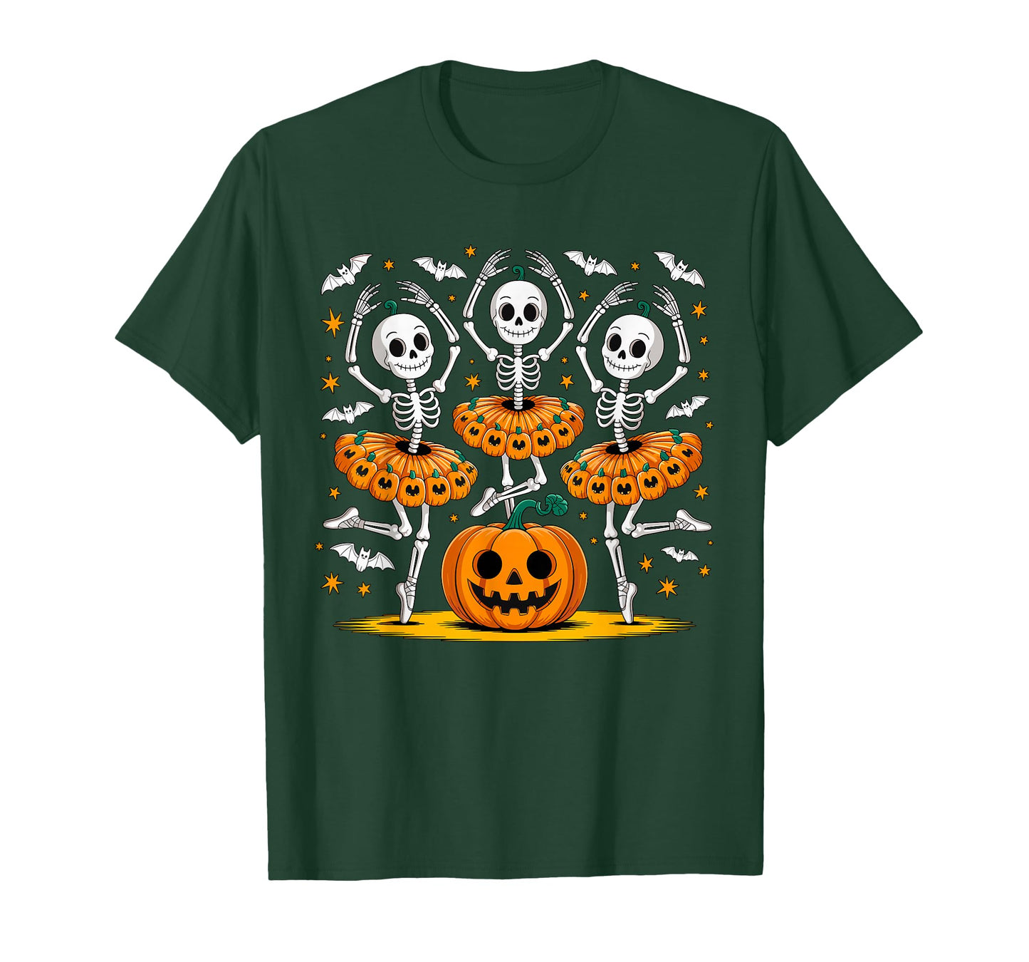 Ballet Skeleton Pumpkin Halloween Scary for Men Women Boys T-Shirt