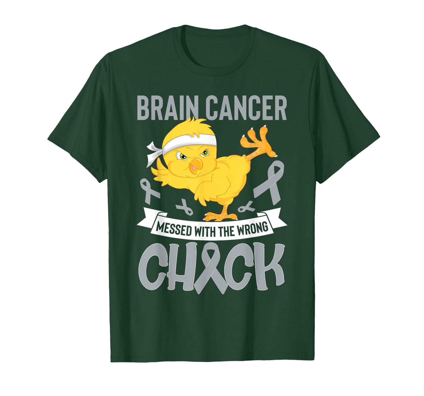 Brain Cancer Messed With The Wrong Chick Warriors Fighters T-Shirt