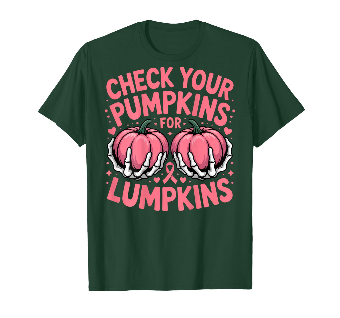 Check Your Pumpkins For Lumpkins Breast Cancer Awareness T-Shirt