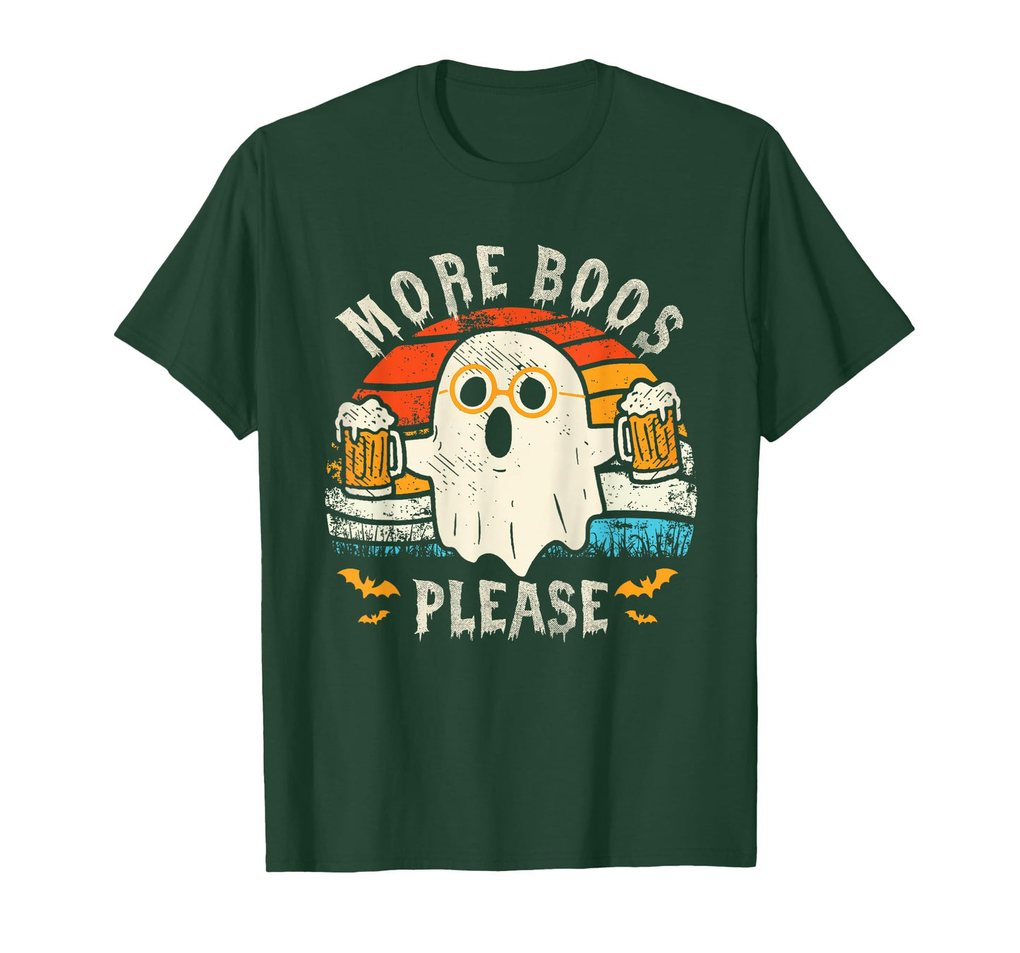 Retro More Boos Please Ghost Beer Halloween Costume Men Boys T-Shirt