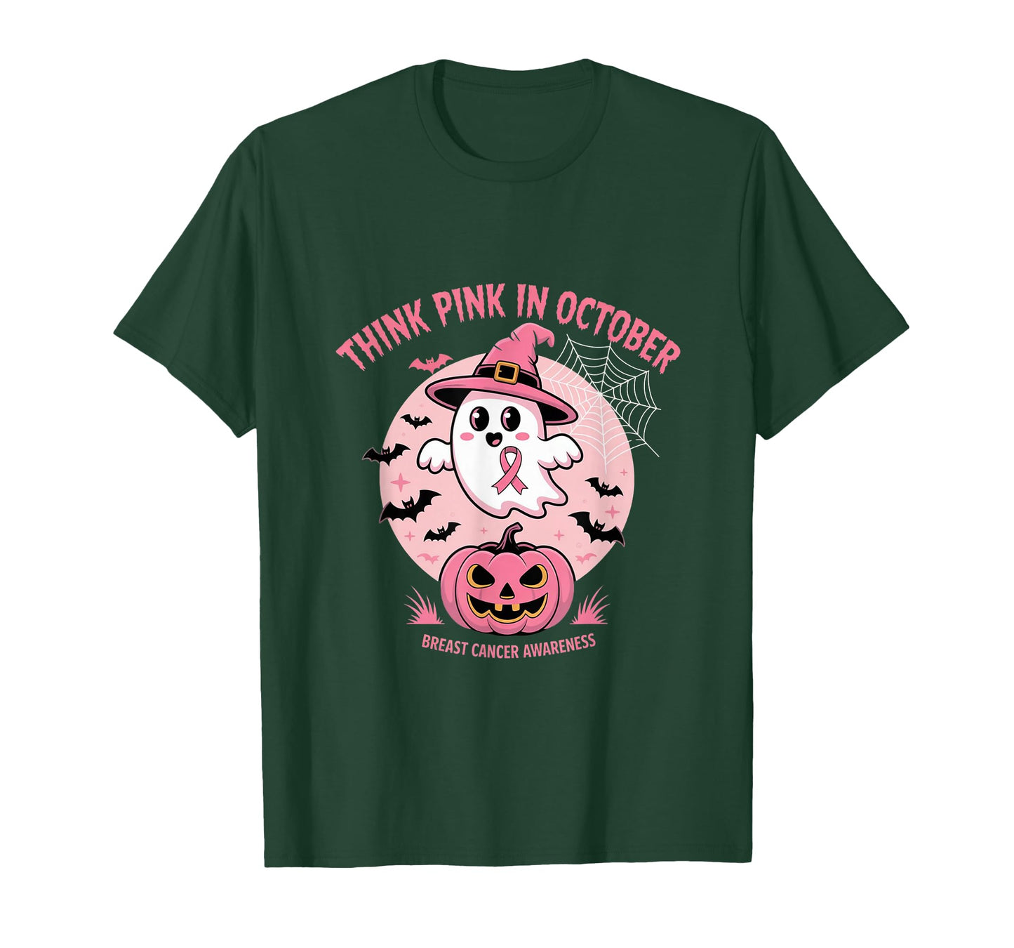 Breast Cancer Women Halloween in October We Wear Pink T-Shirt