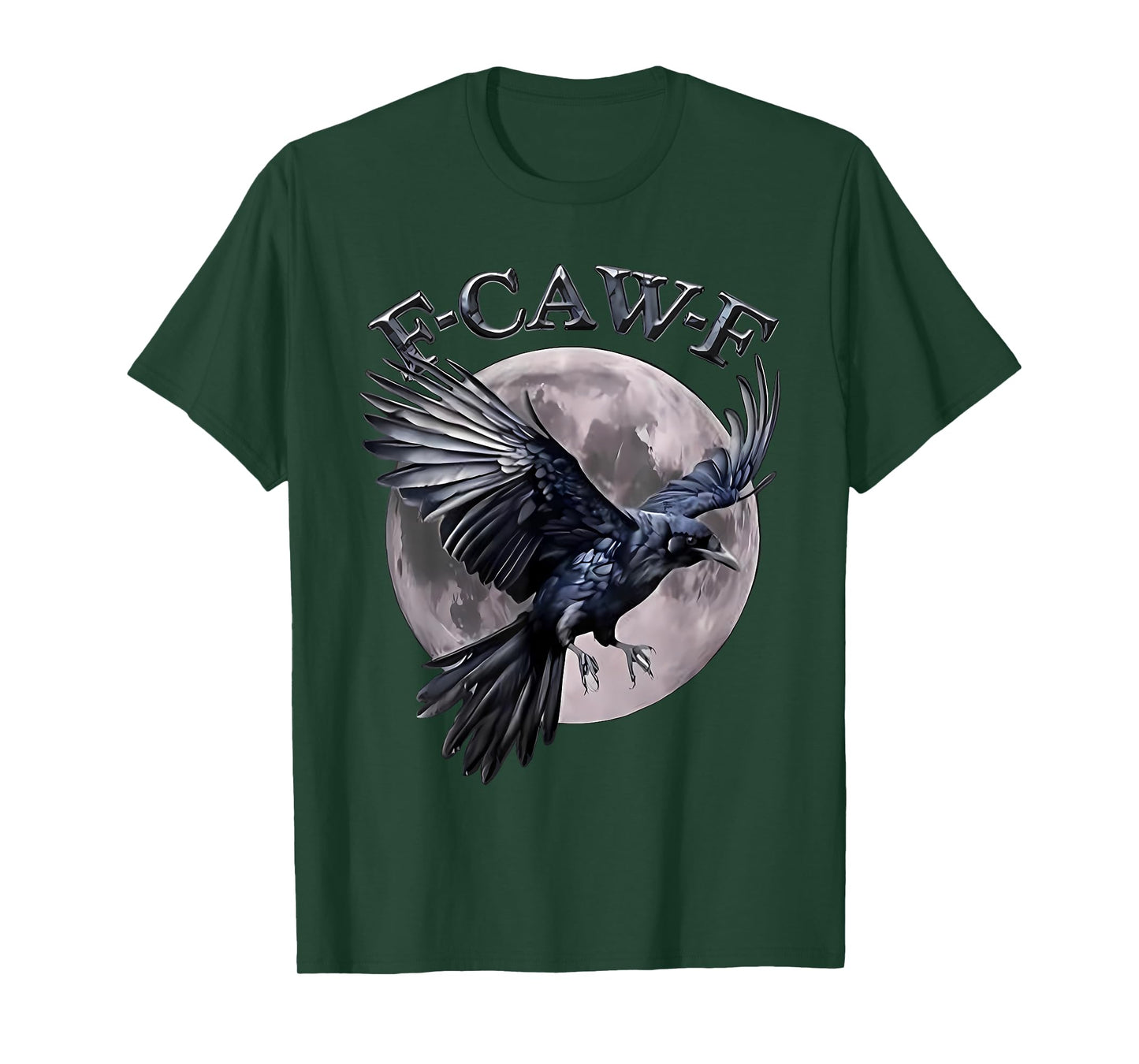 Black Crow, F-Caw-F Funny Black Bird Moon Gothic Adult Humor T-Shirt