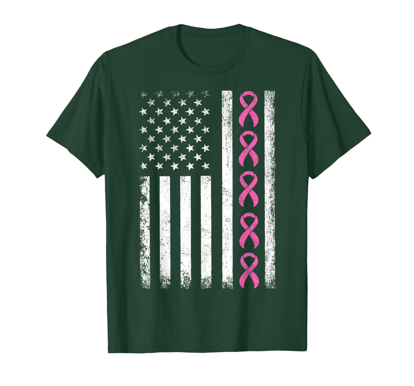 Breast Cancer Shirts American Flag Breast Cancer Awareness T-Shirt
