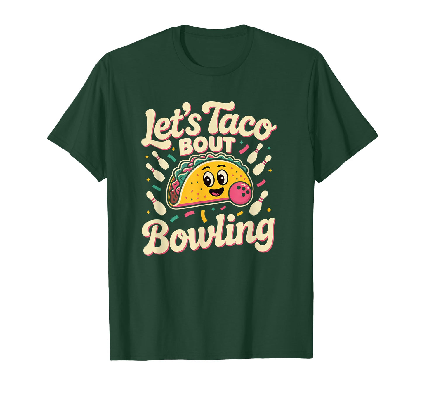 Taco Bowling Humor Design for Ten Pin League Fans T-Shirt
