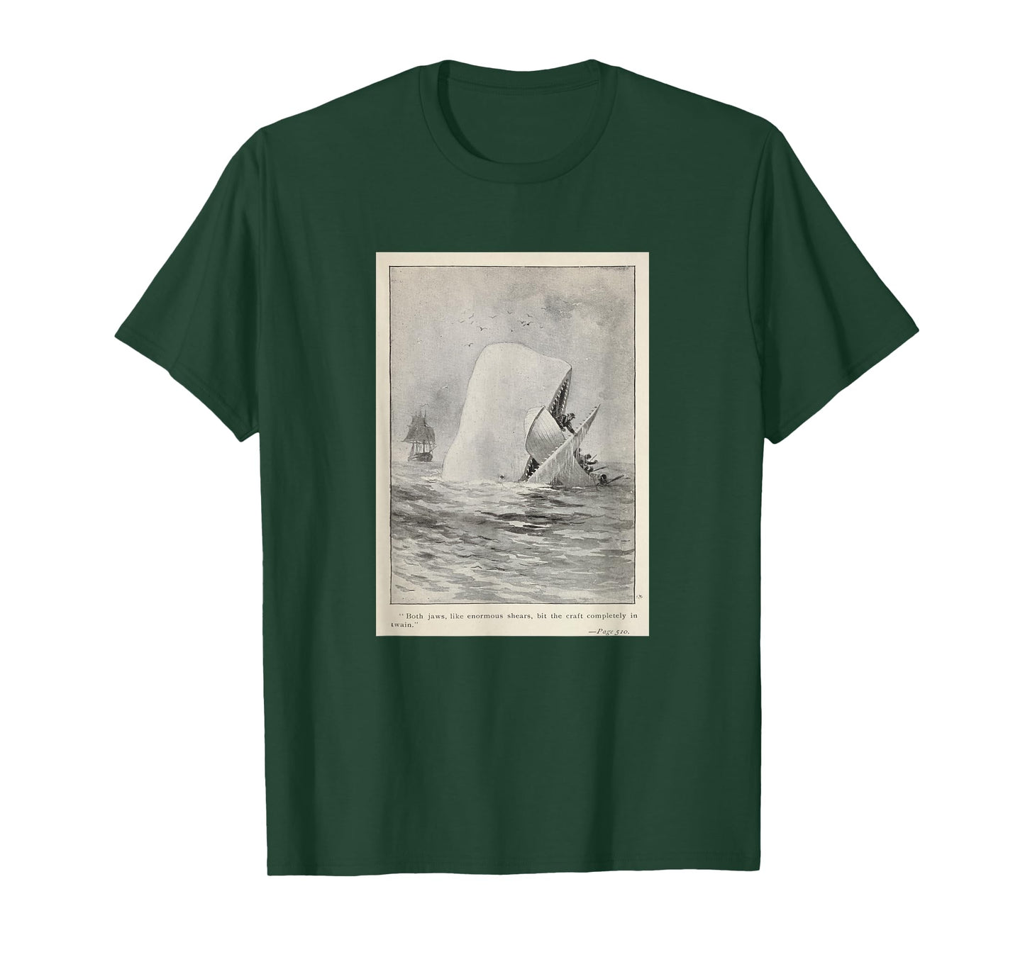 Moby Dick Whale Attacking a Whaling Ship (1892) T-Shirt