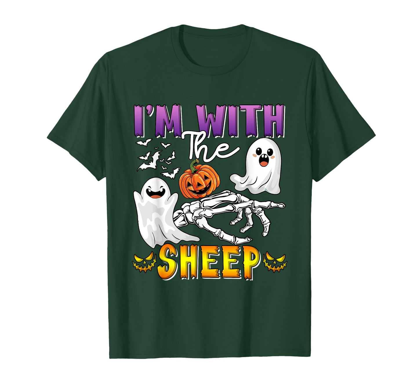 I'm with Sheep Halloween Boo Ghost Funny Single Farmer T-Shirt