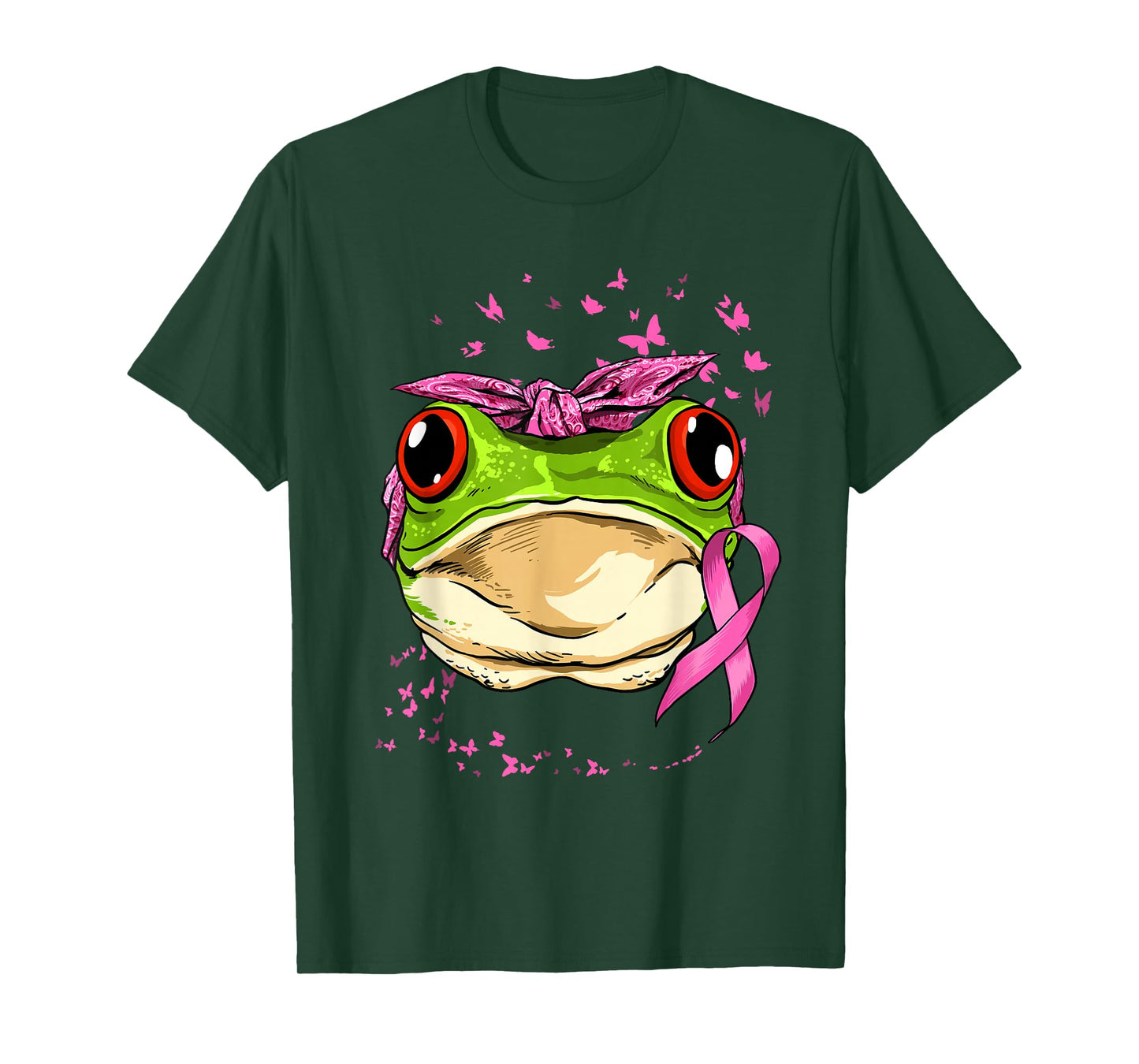 Frog Breast Cancer Awareness Pink Ribbon Cancer Survivor T-Shirt