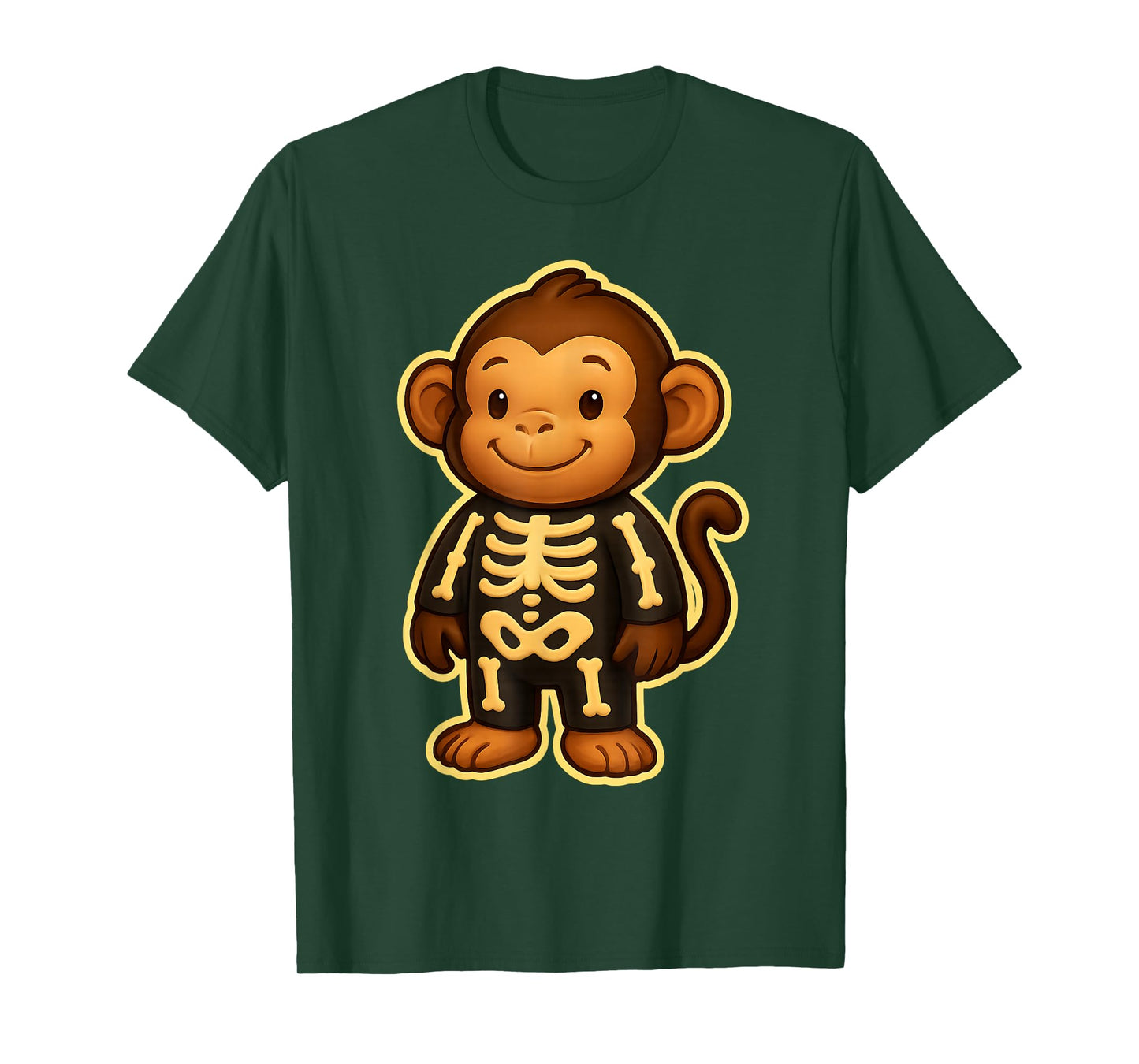 Funny Monkey Skeleton Costume Halloween Party Men Women Kids T-Shirt