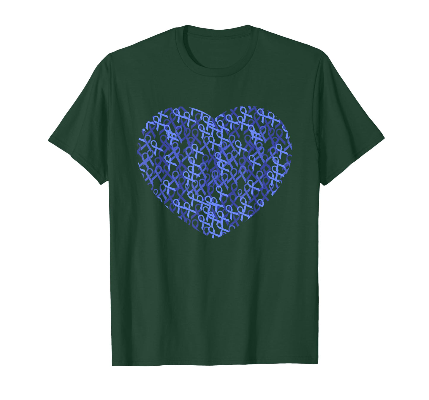 Colorectal Colon Cancer Awareness Blue Ribbon Heart T-Shirt