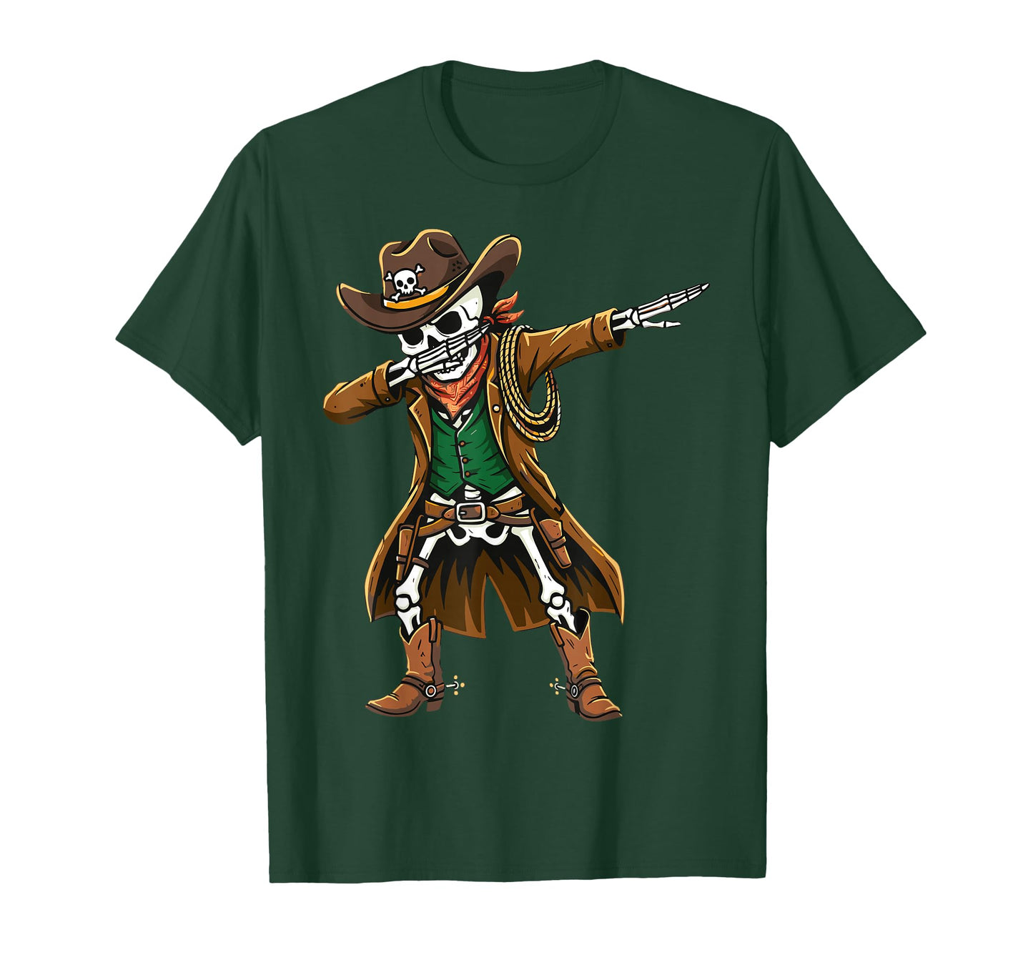 Dabbing Skeleton Cowboy Funny Western T-Shirt