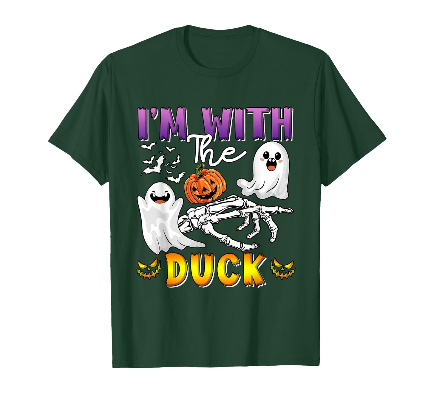 I'm with Duck Halloween Boo Ghost Funny Single Farmer T-Shirt