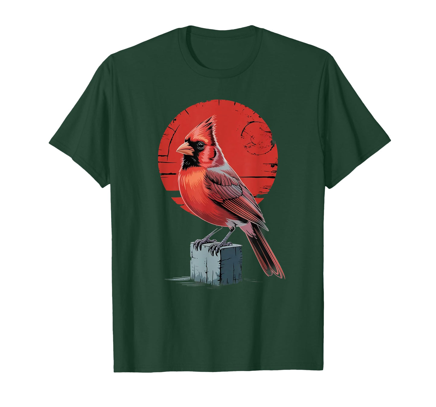 Red Cardinal Bird Vintage Design Bird Watching Nerd Nature T-Shirt