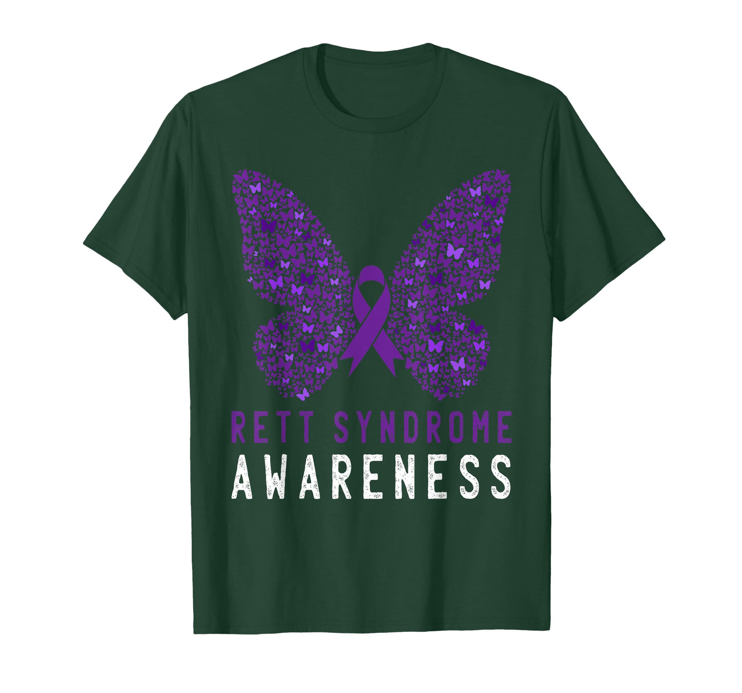 Rett Syndrome Awareness Butterfly Purple Ribbon Support T-Shirt