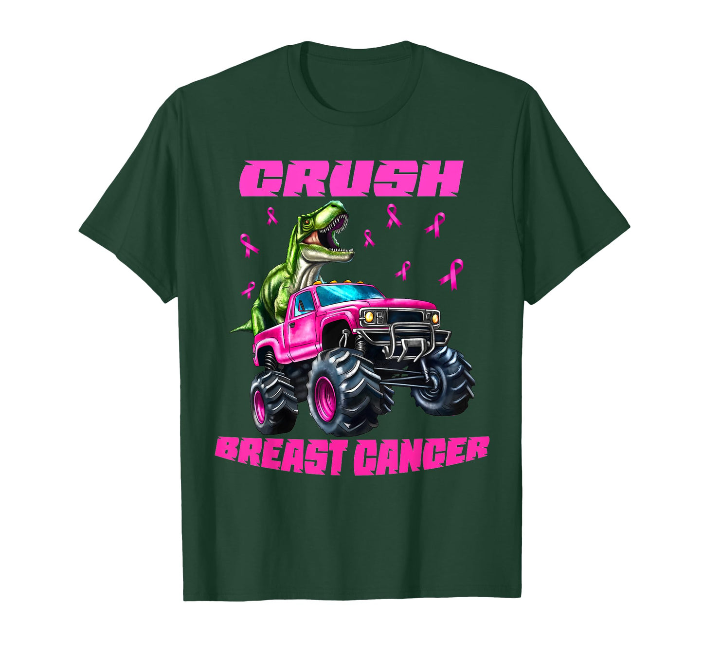 Crush Breast Cancer Monster Truck Wear Pink T-Shirt