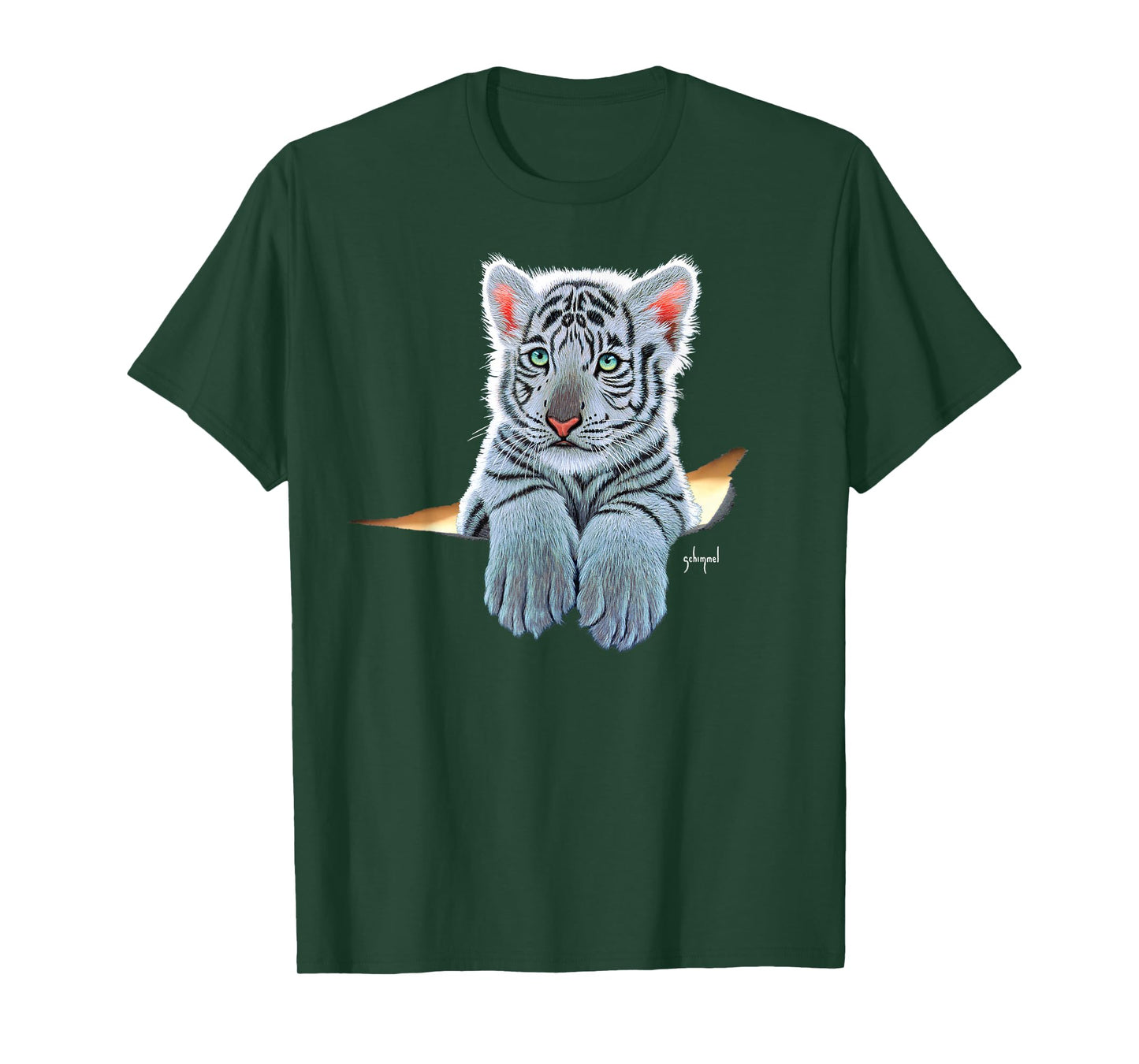 Schim Schimmel original artwork, white tiger cub T-shirt T-Shirt